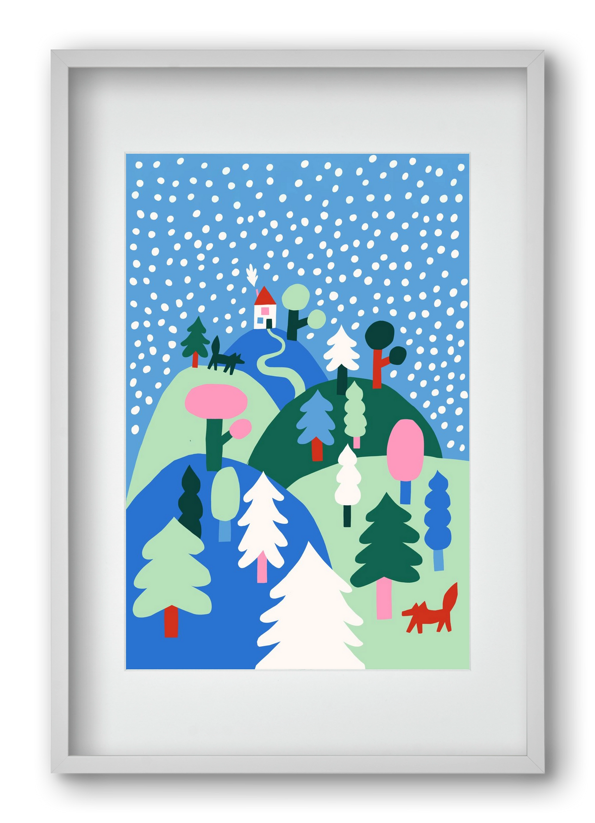 Snowing, 40x60 cm (30x45 cm), Fehér keret, paszpartuval