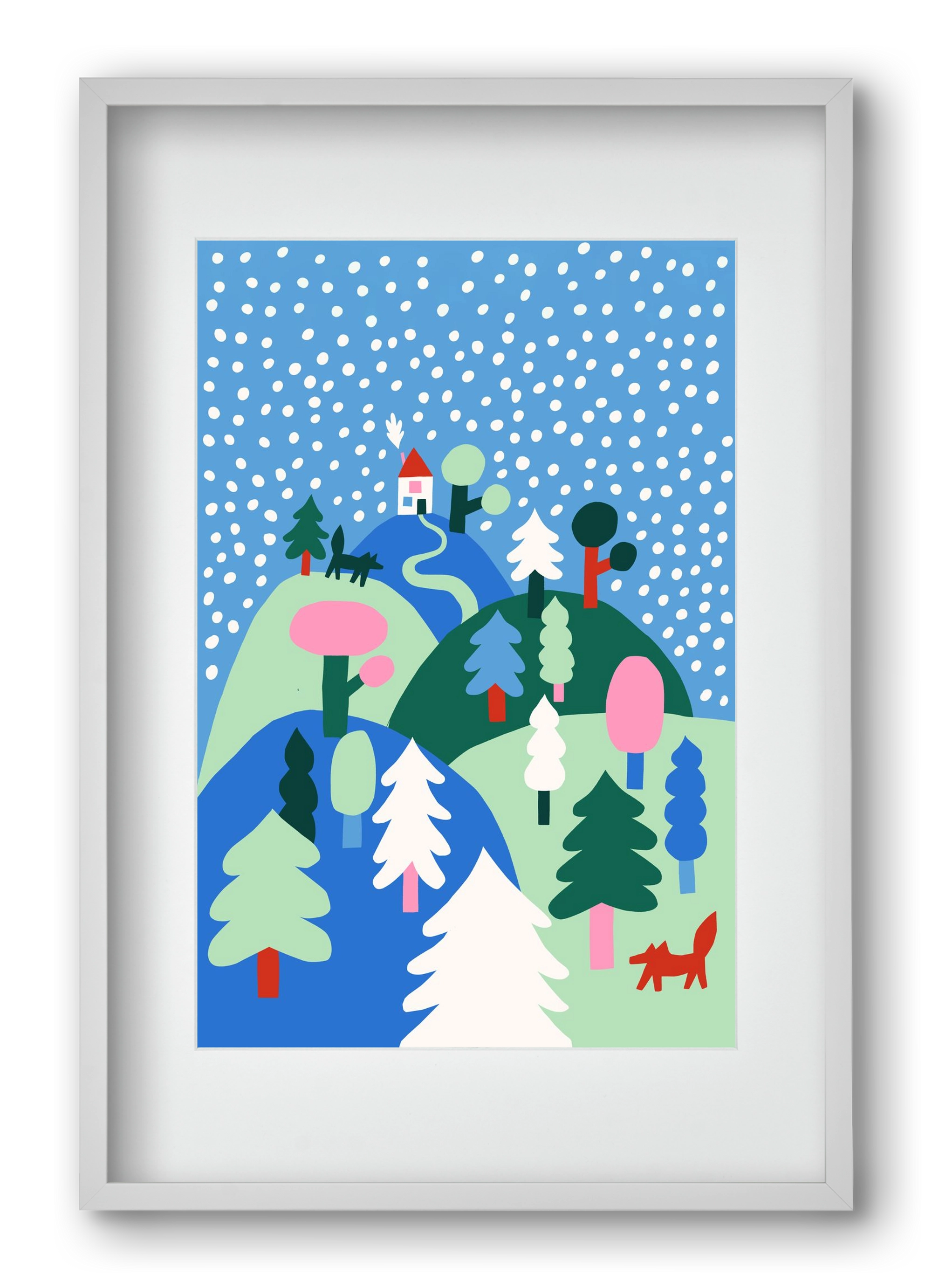 Snowing, 40x60 cm (30x45 cm), Fehér keret, paszpartuval