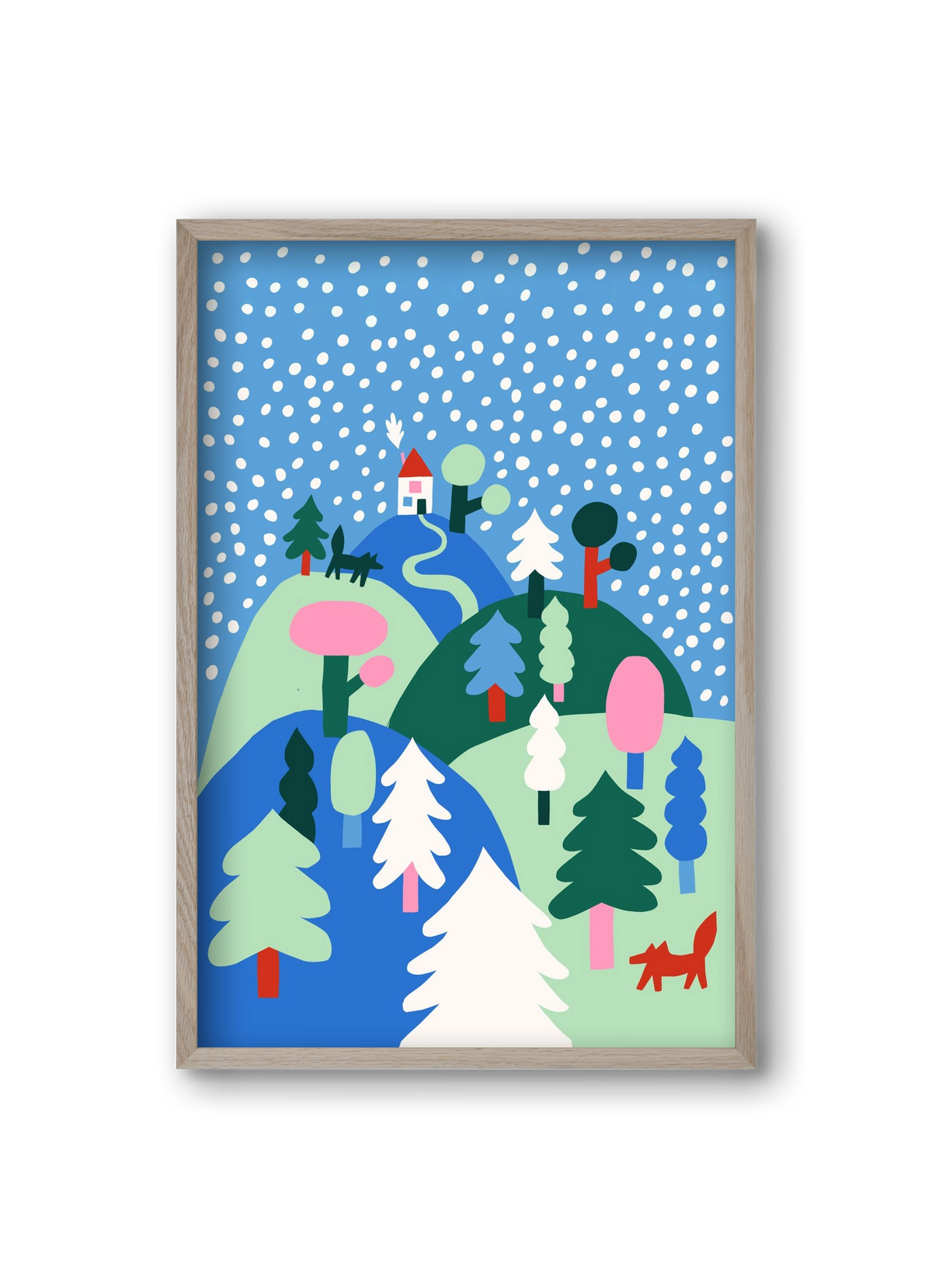 Snowing, 20x30 cm (20x30 cm), Tölgy keret