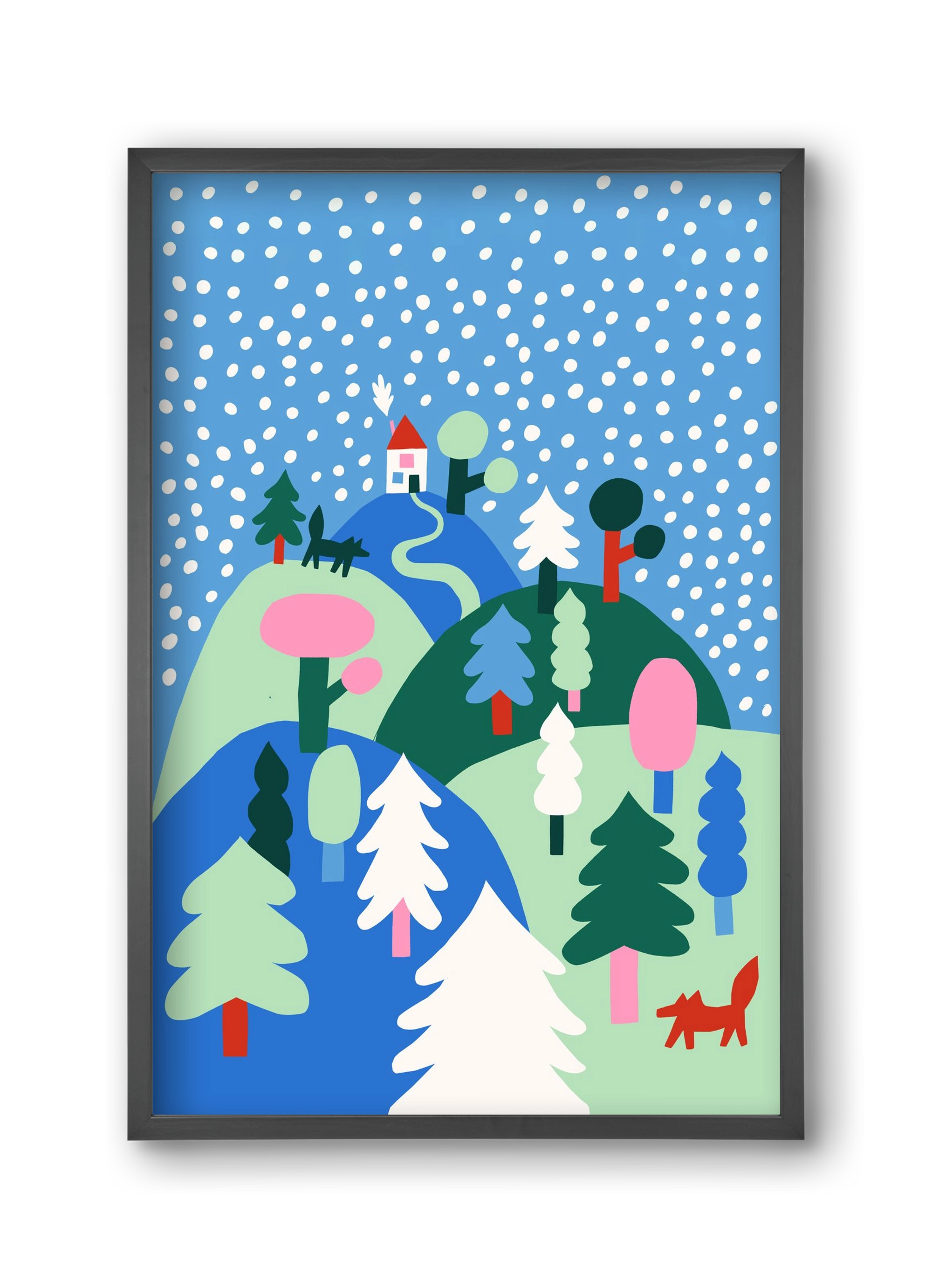 Snowing, 30x45 cm (30x45 cm), Fekete keret