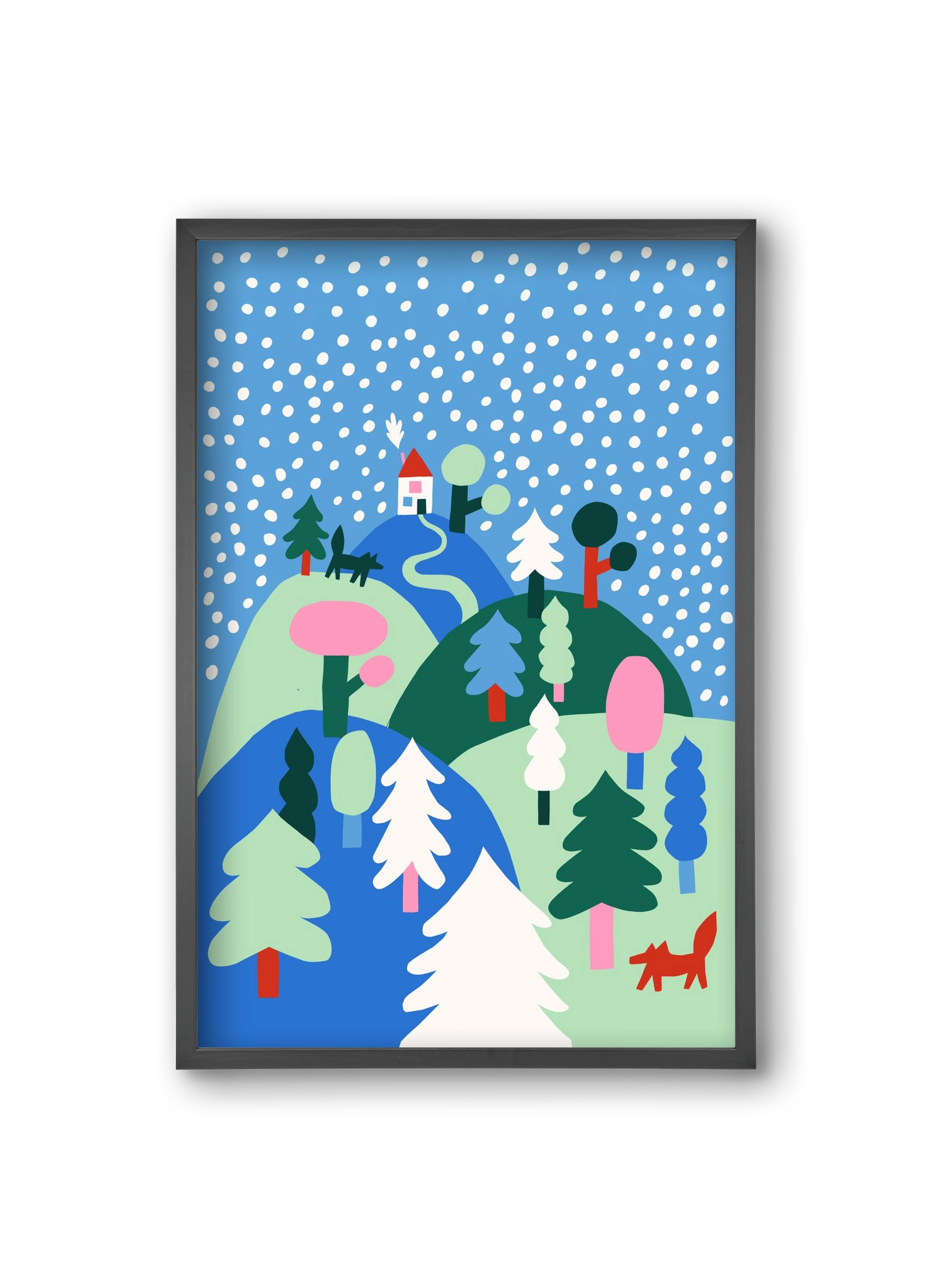 Snowing, 20x30 cm (20x30 cm), Fekete keret