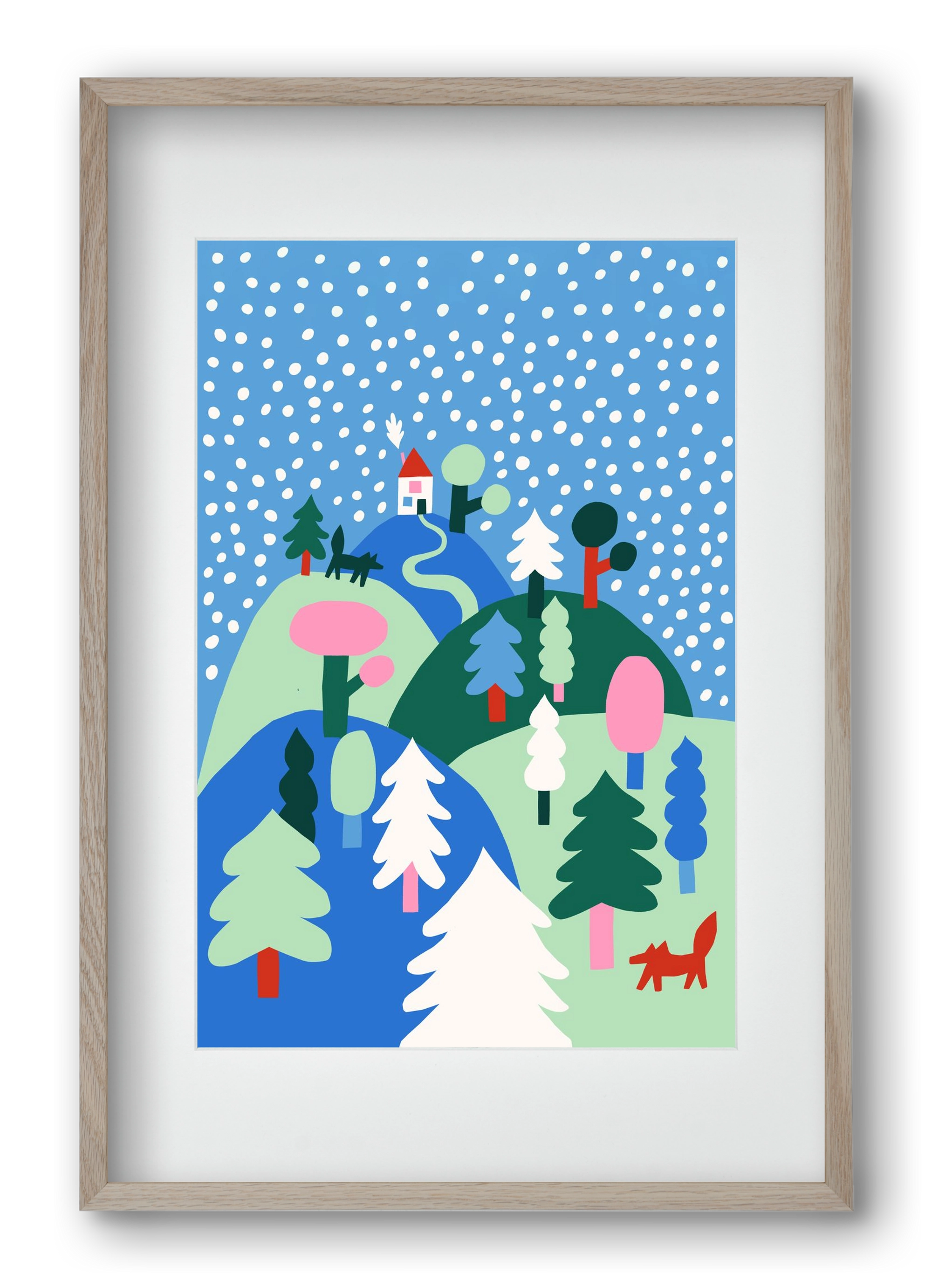 Snowing, 40x60 cm (30x45 cm), Tölgy keret, paszpartuval