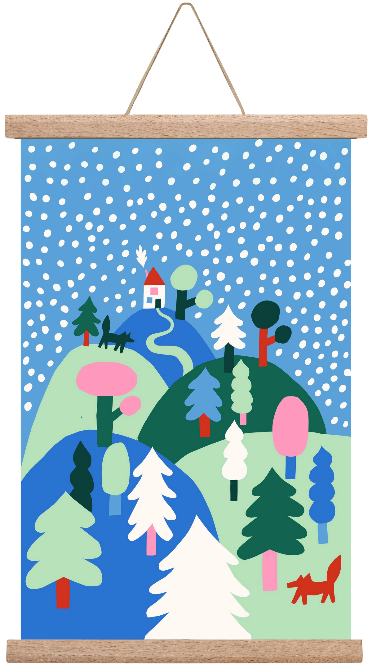 Snowing, 30x45 cm (30x45 cm), Tölgy akasztó