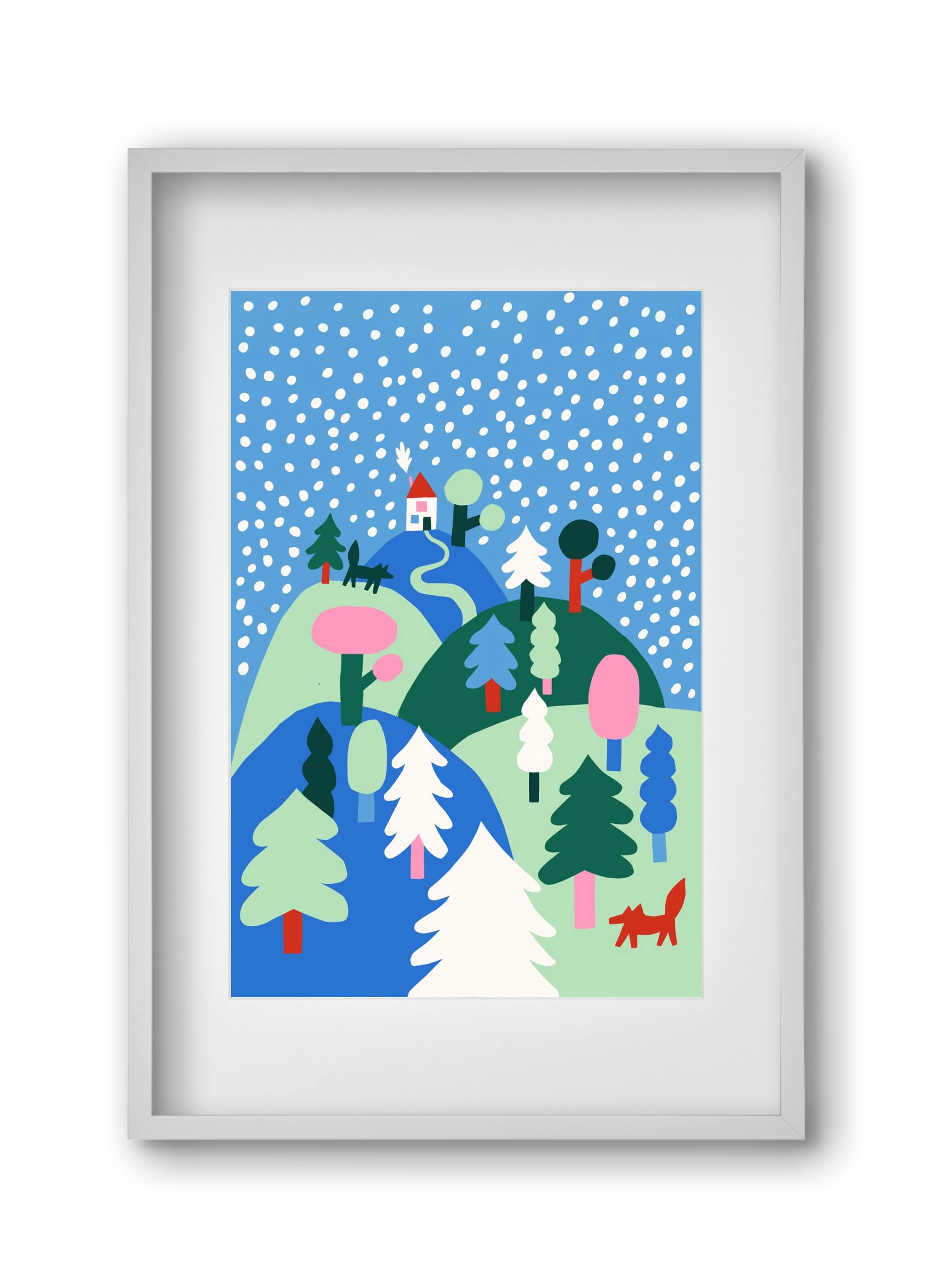 Snowing, 30x45 cm (20x30 cm), Fehér keret, paszpartuval