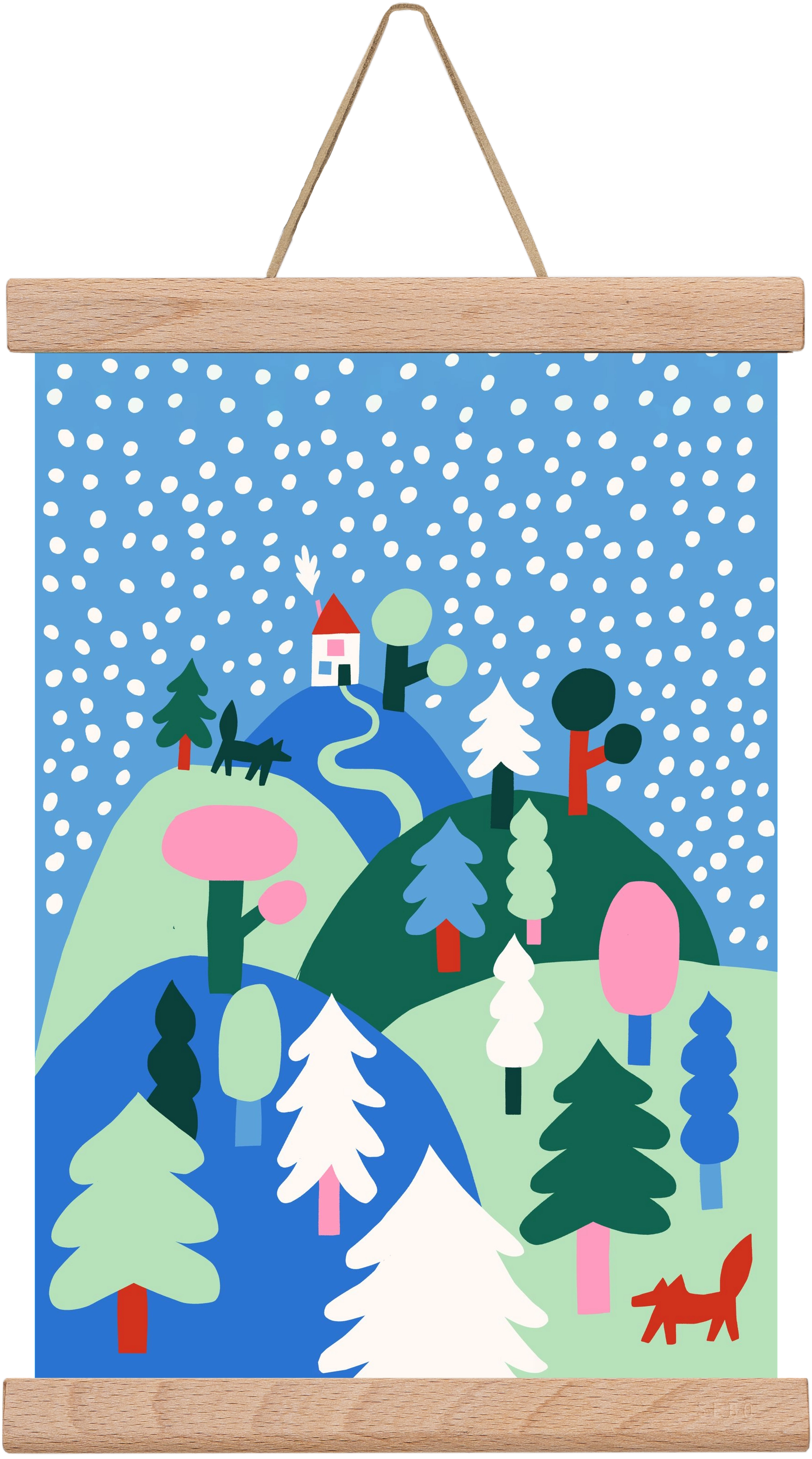 Snowing, 20x30 cm (20x30 cm), Tölgy akasztó