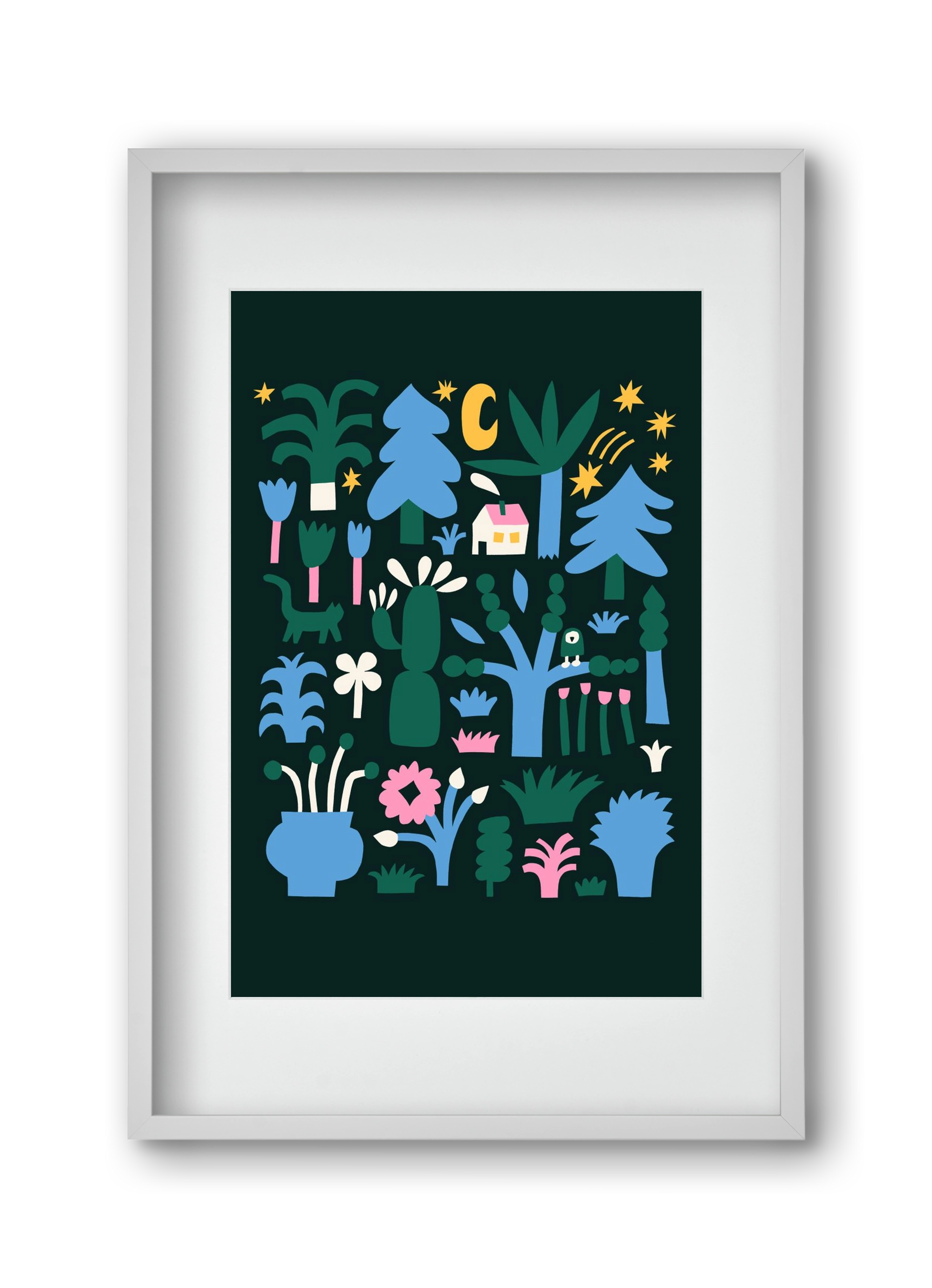 MAgic Garden, 30x45 cm (20x30 cm), Fehér keret, paszpartuval