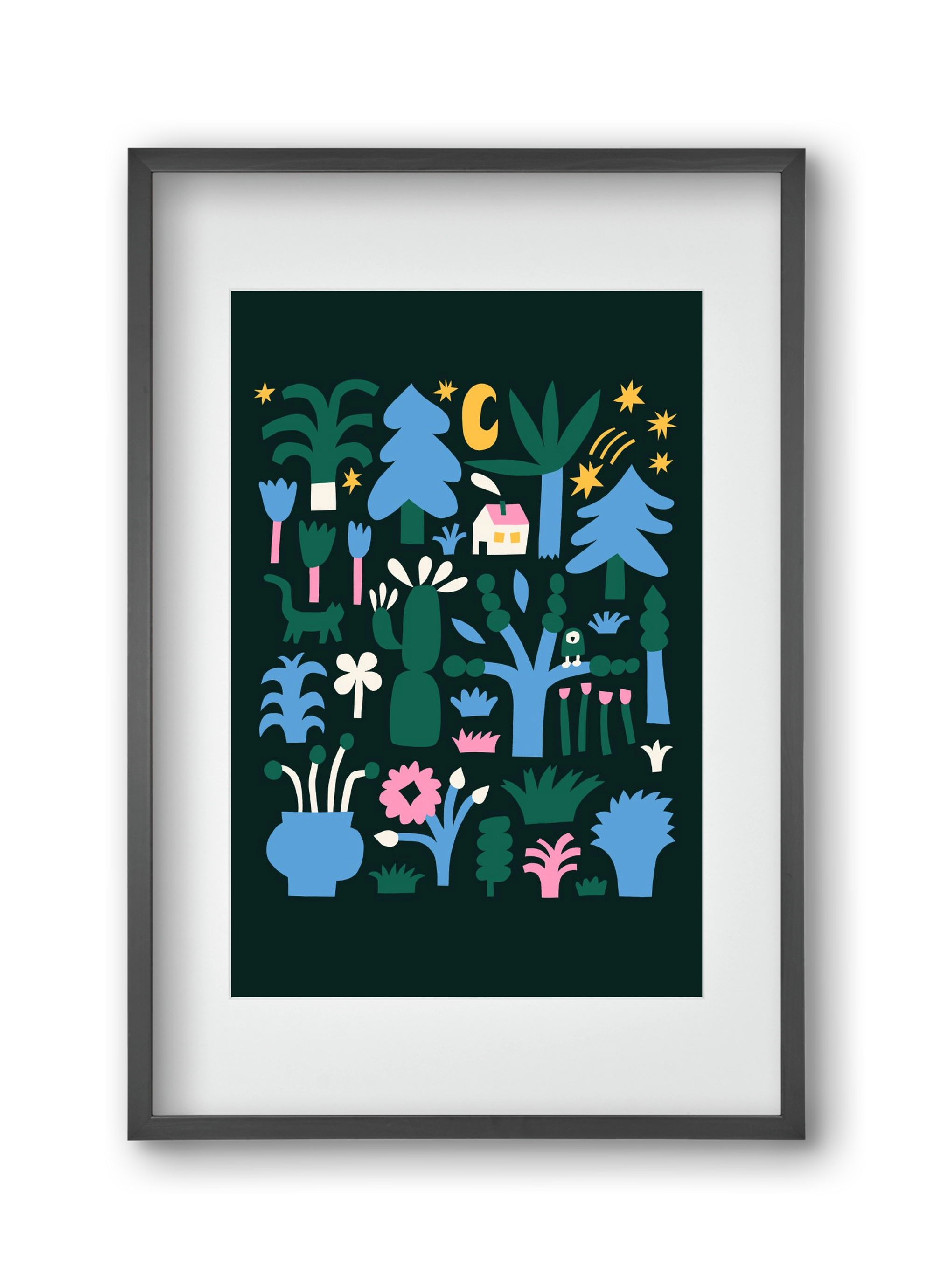 MAgic Garden, 30x45 cm (20x30 cm), Fekete keret, paszpartuval