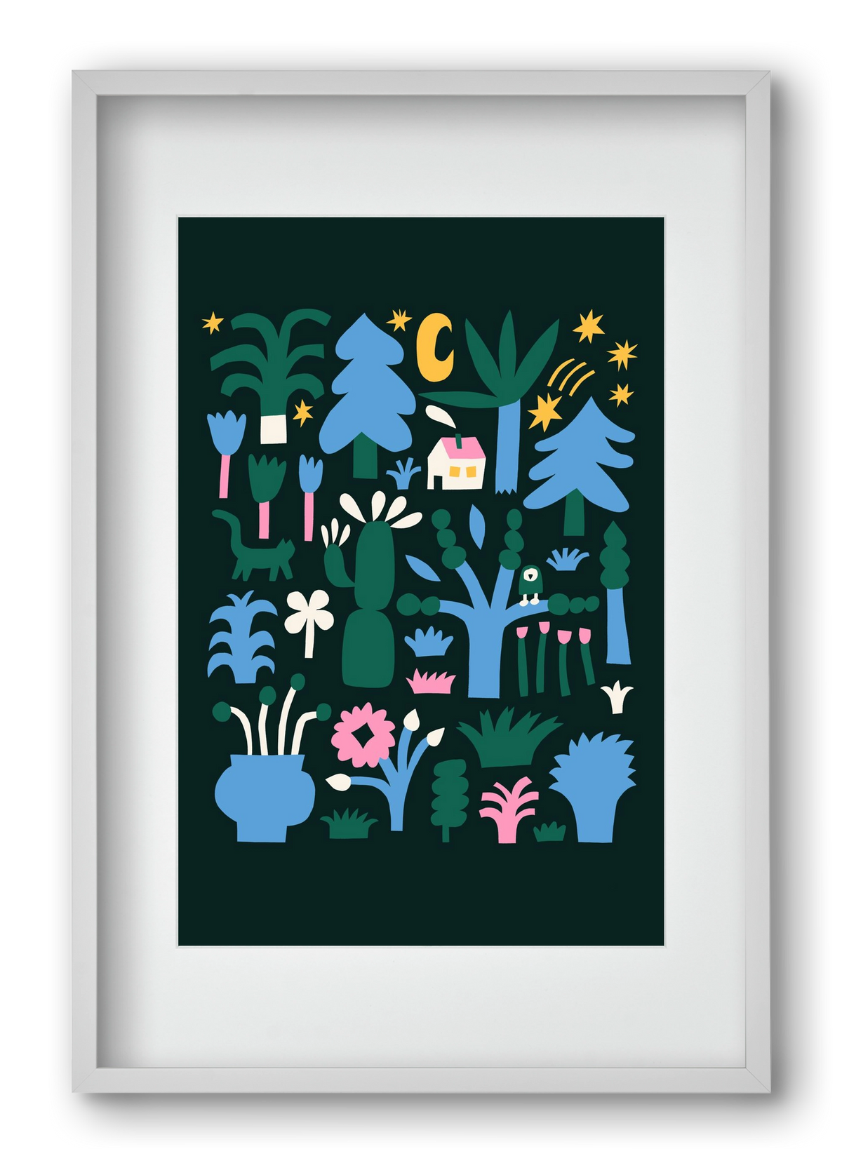 MAgic Garden, 40x60 cm (30x45 cm), Fehér keret, paszpartuval