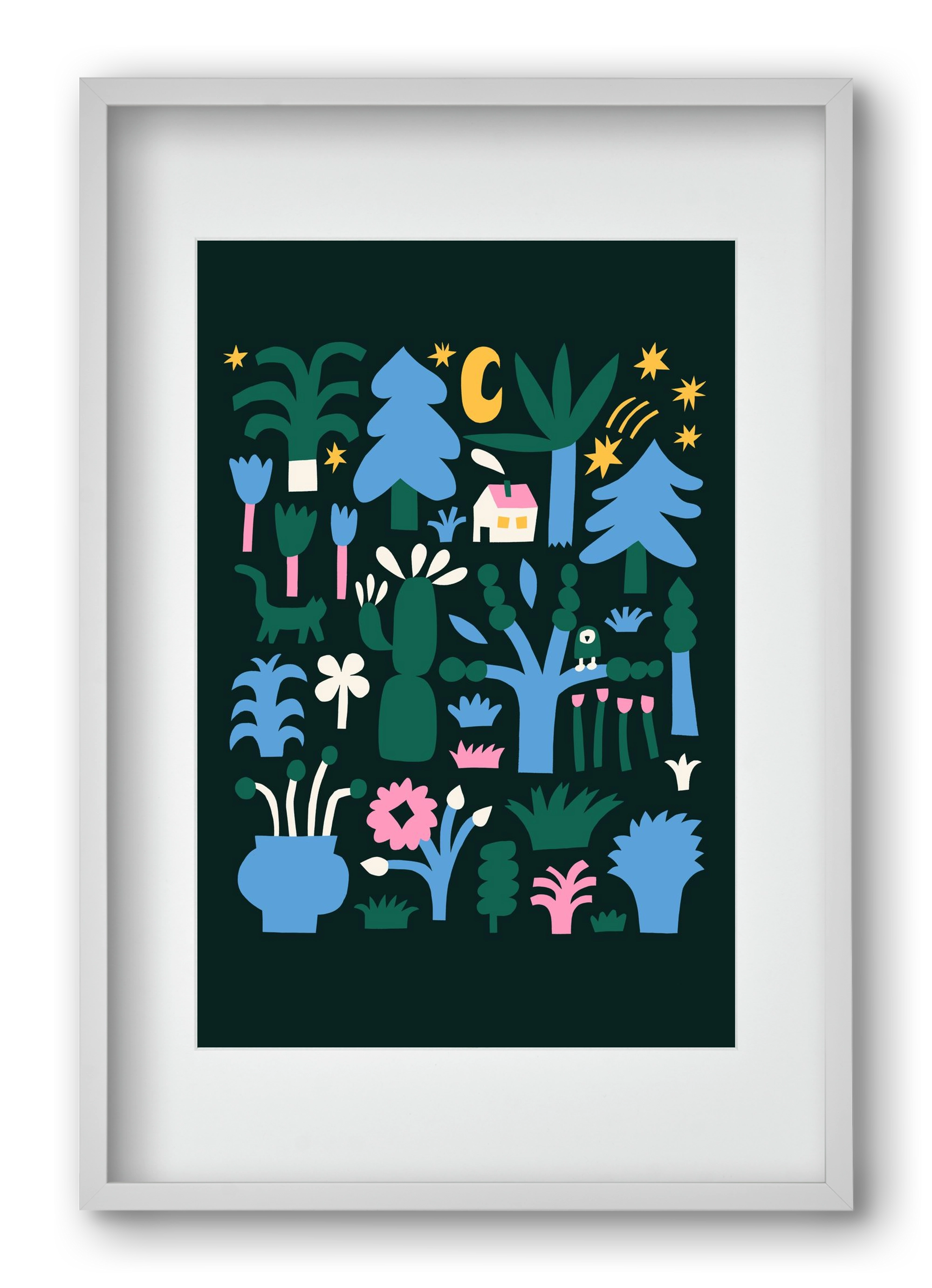 MAgic Garden, 40x60 cm (30x45 cm), Fehér keret, paszpartuval