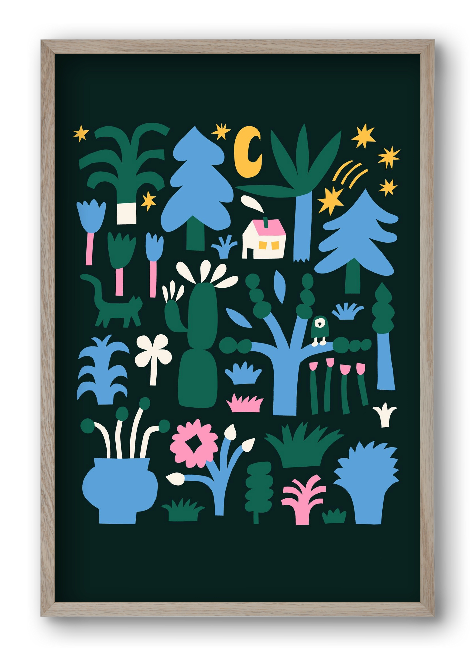 MAgic Garden, 40x60 cm (40x60 cm), Tölgy keret