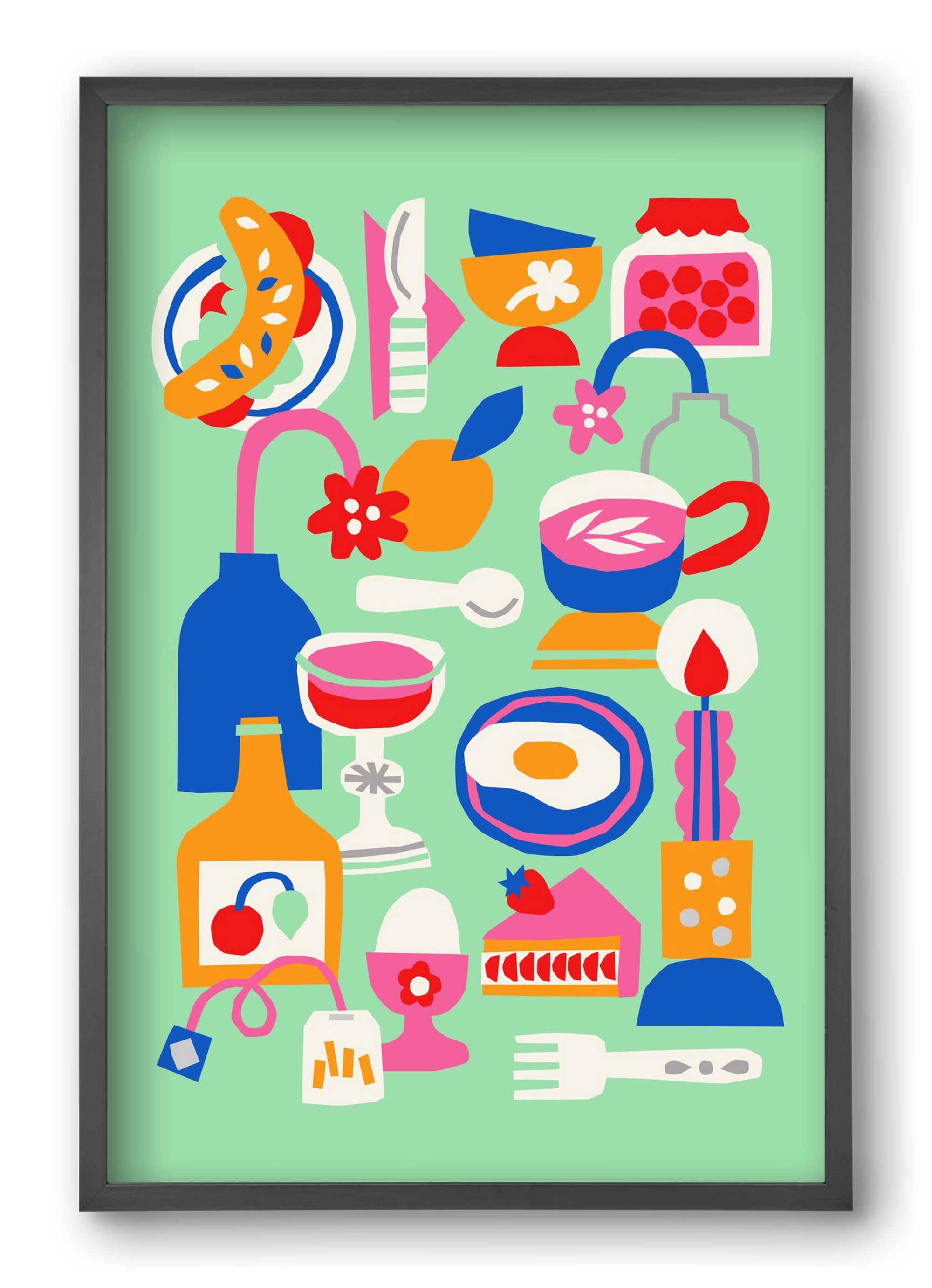 Breakfast, 40x60 cm (40x60 cm), Fekete keret