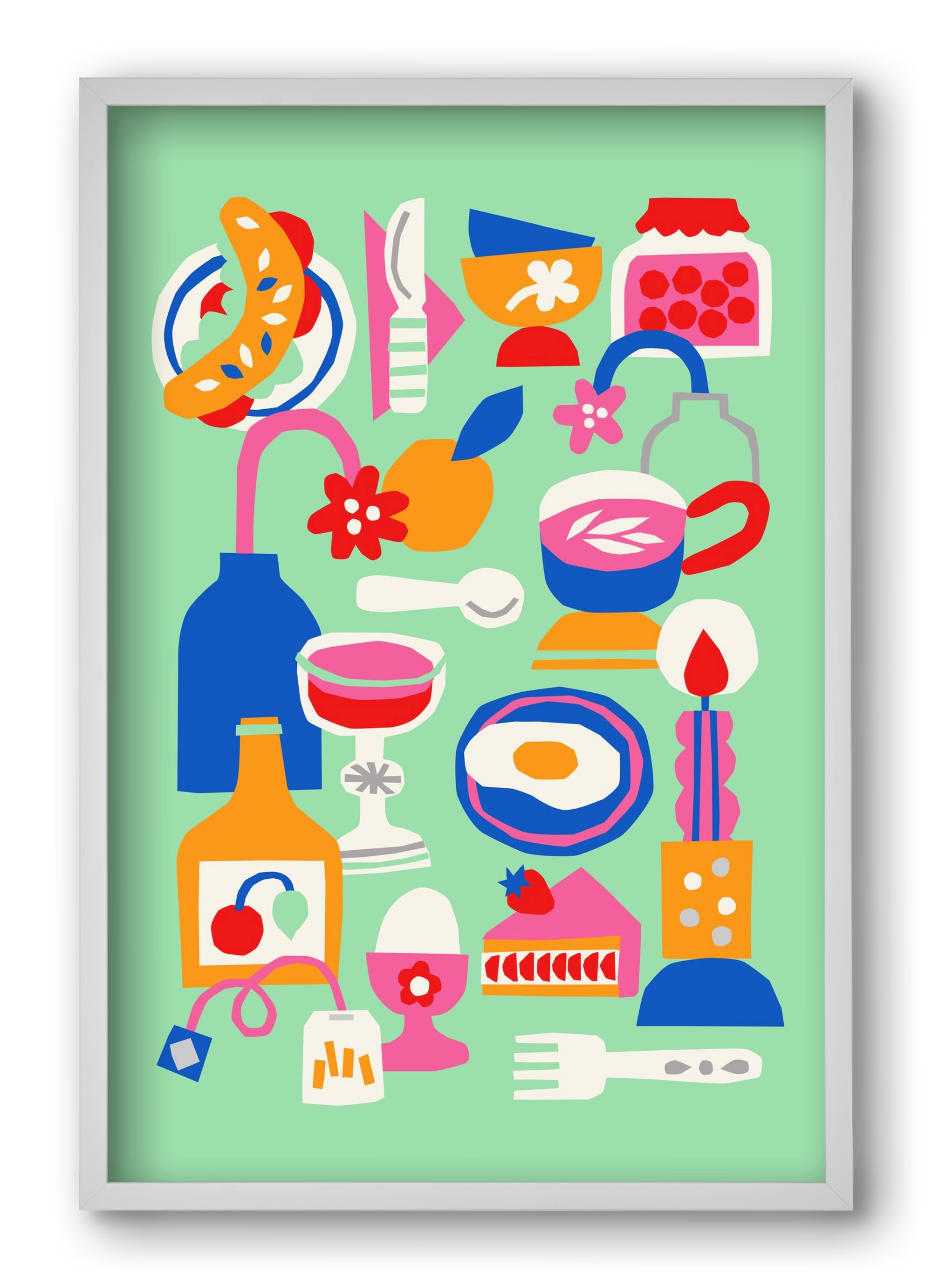 Breakfast, 40x60 cm (40x60 cm), Fehér keret