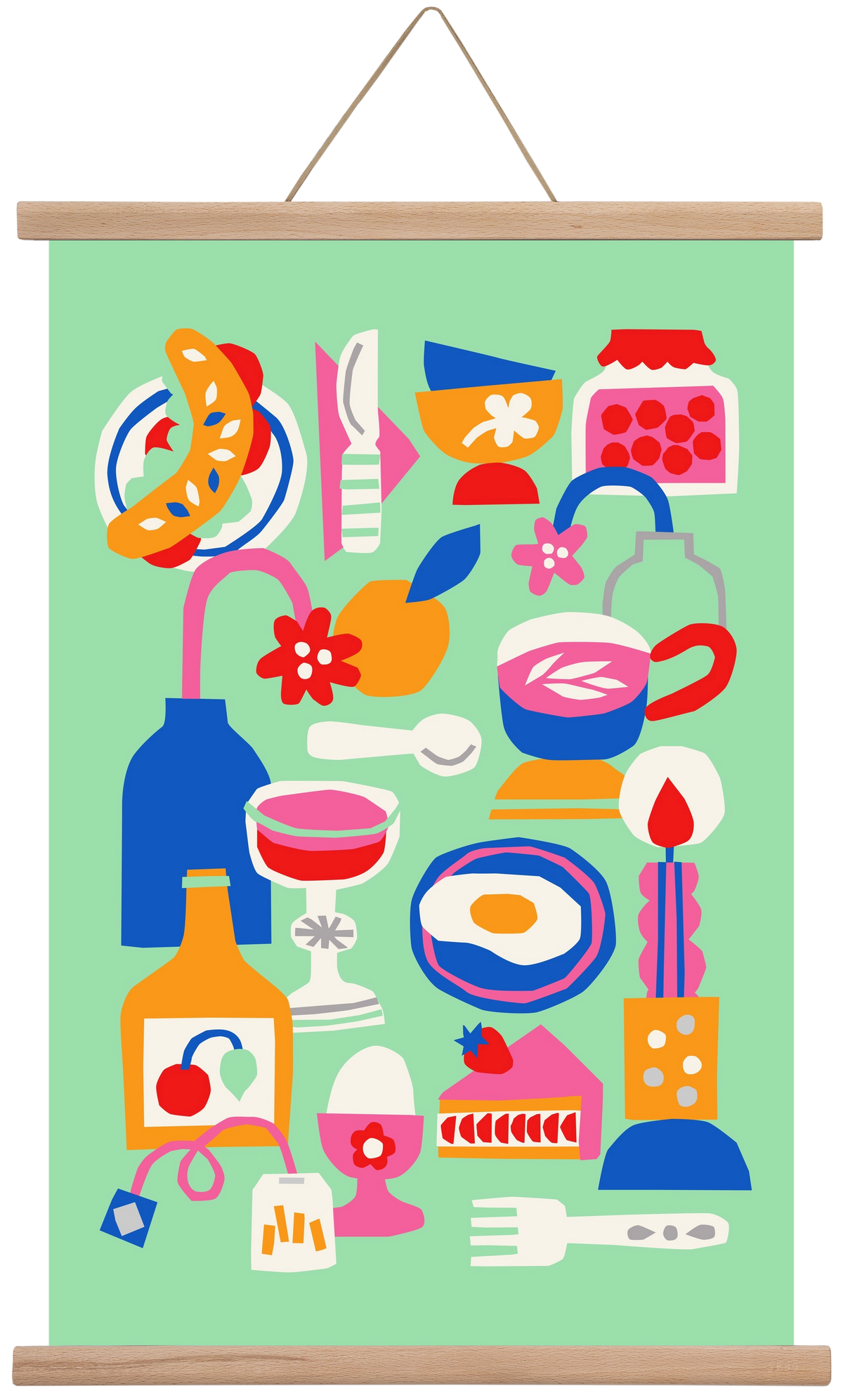 Breakfast, 40x60 cm (40x60 cm), Tölgy akasztó