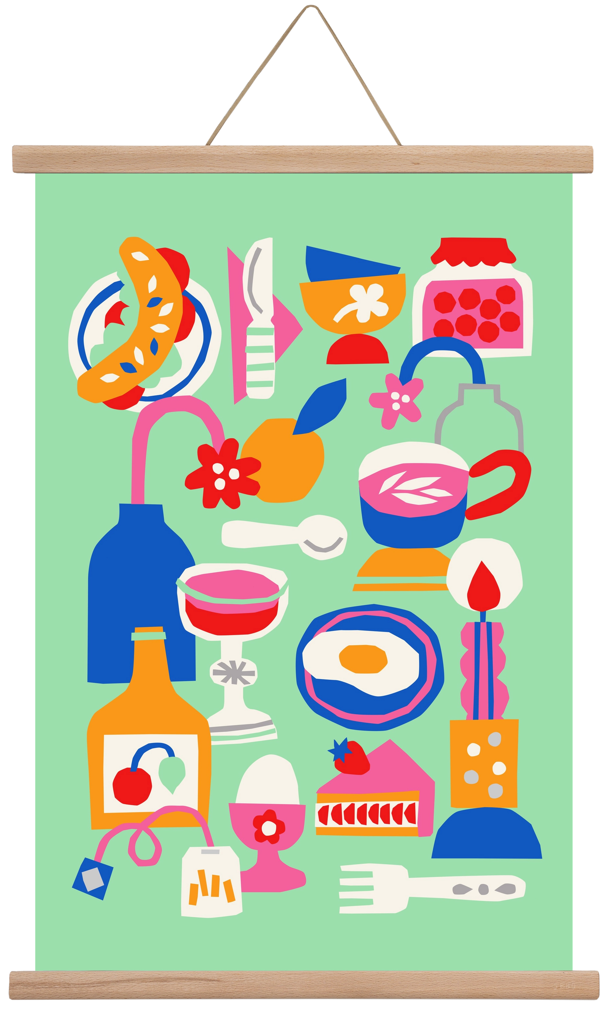 Breakfast, 40x60 cm (40x60 cm), Tölgy akasztó