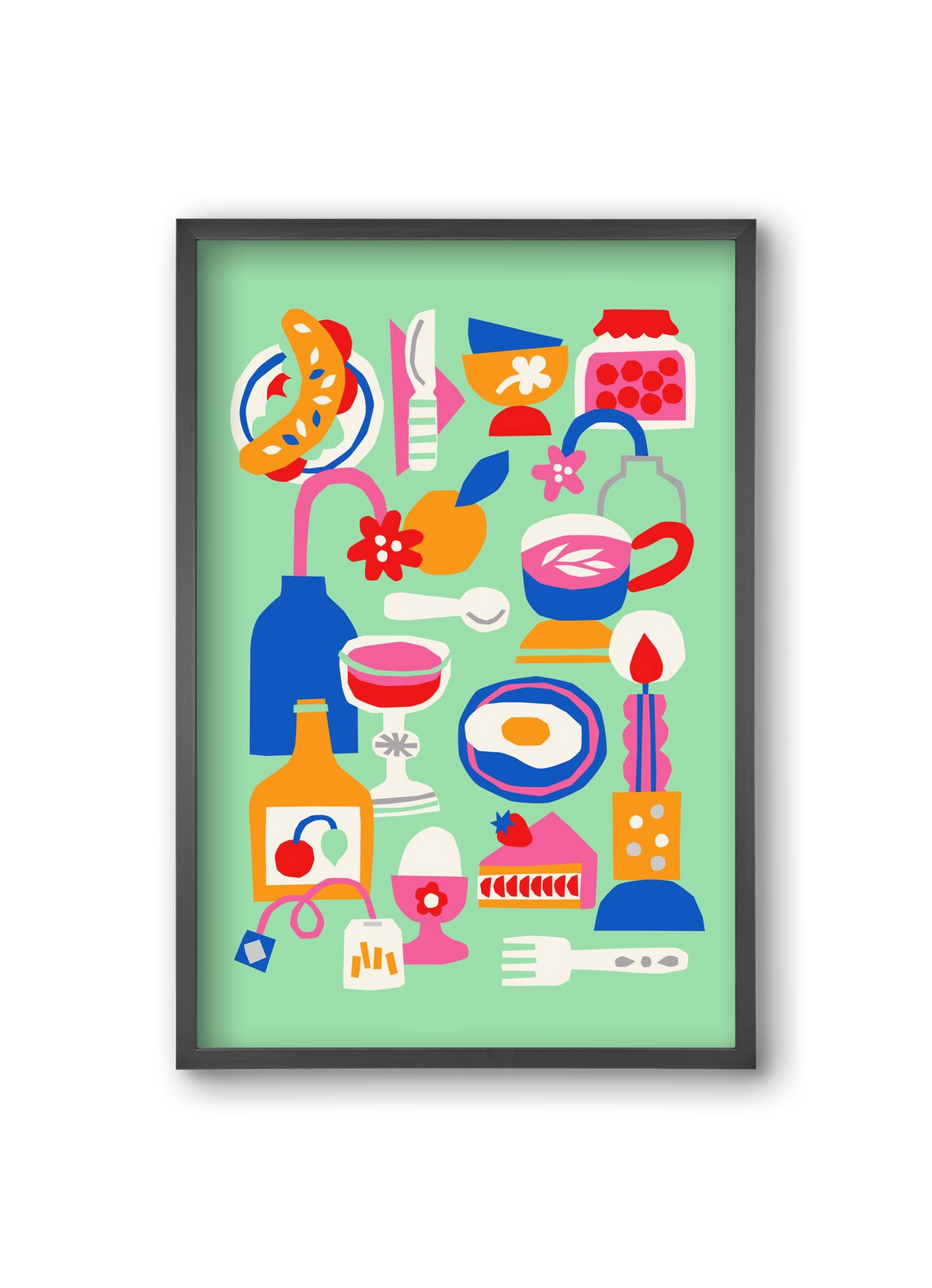 Breakfast, 20x30 cm (20x30 cm), Fekete keret