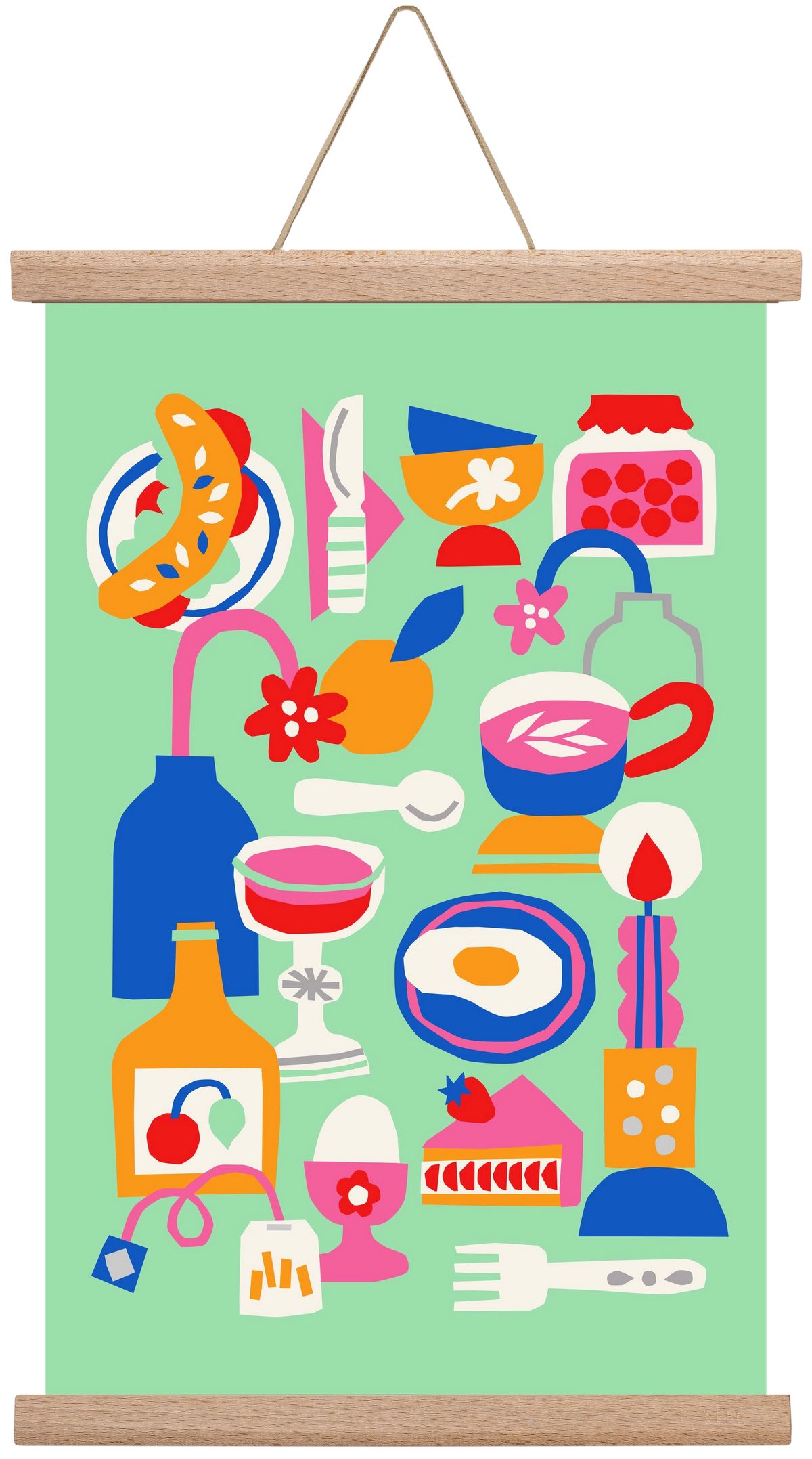 Breakfast, 30x45 cm (30x45 cm), Tölgy akasztó