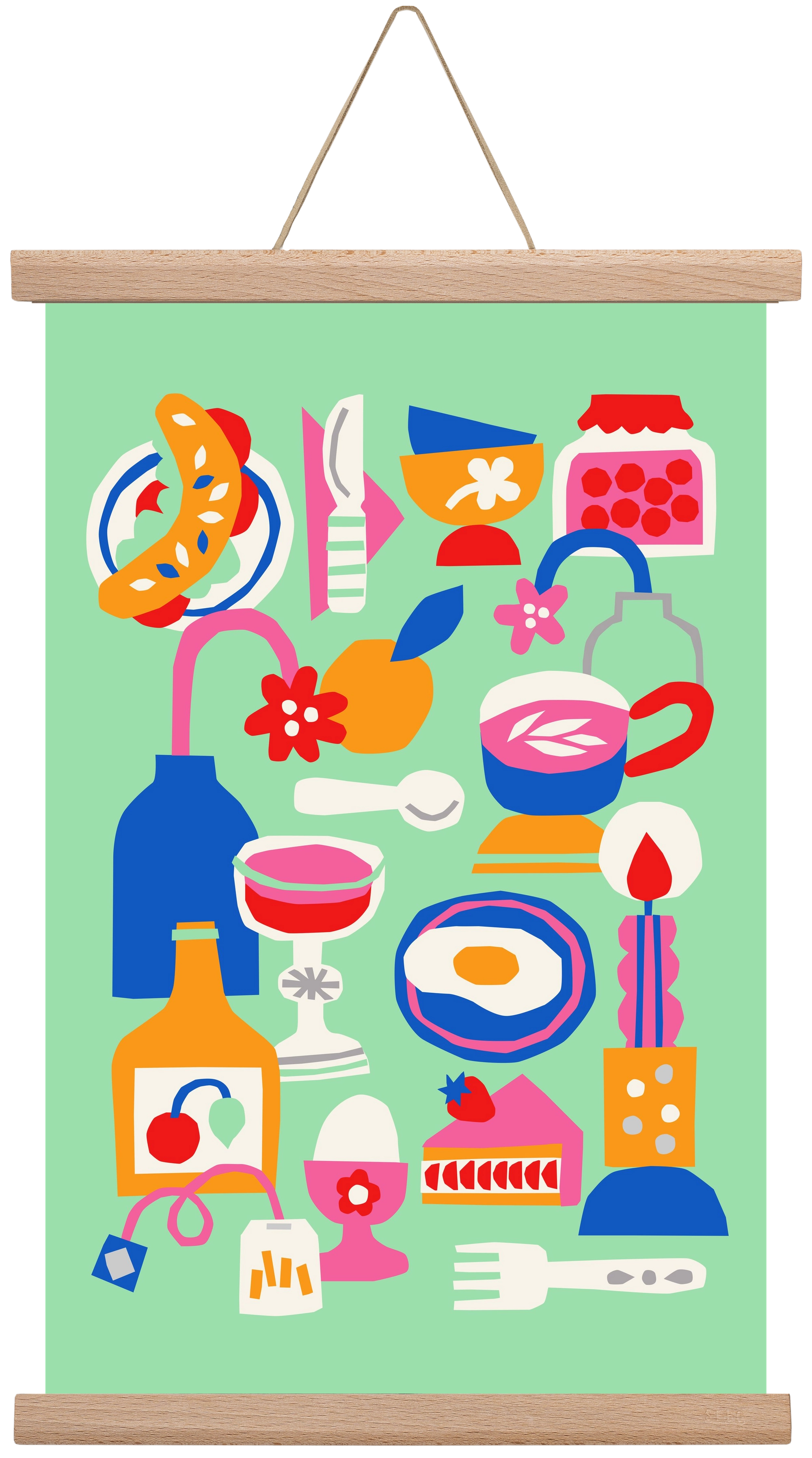 Breakfast, 30x45 cm (30x45 cm), Tölgy akasztó