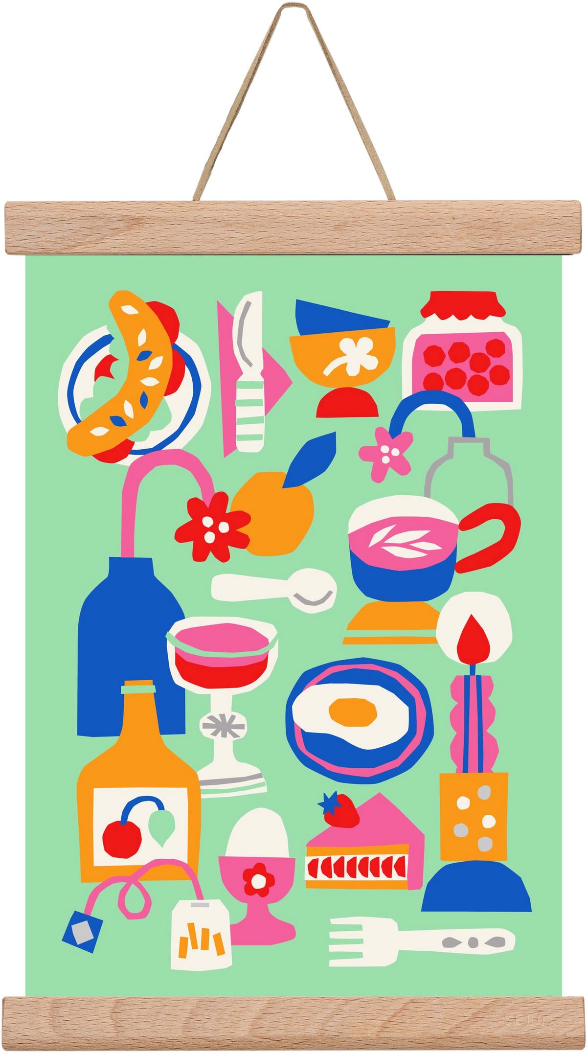 Breakfast, 20x30 cm (20x30 cm), Tölgy akasztó