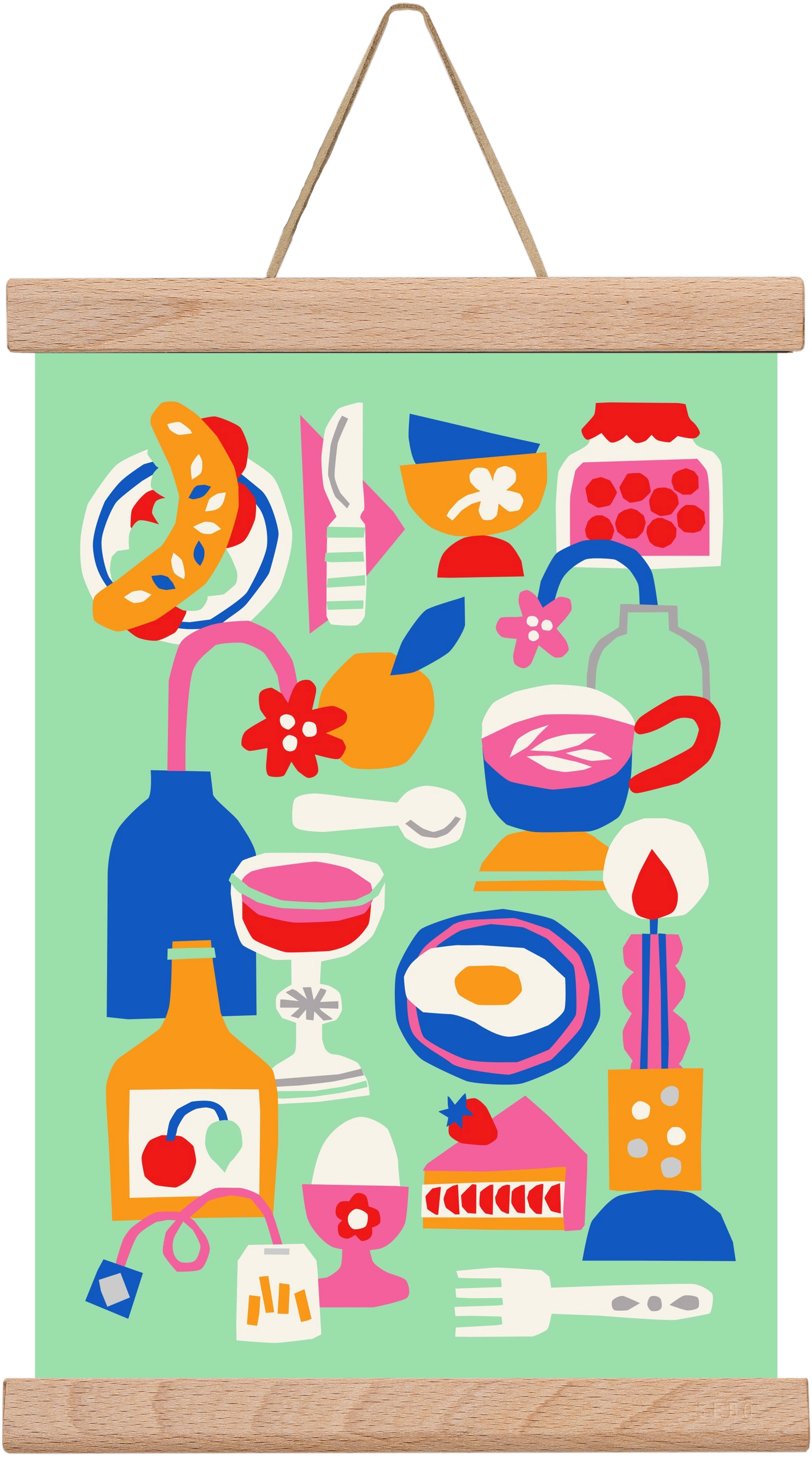 Breakfast, 20x30 cm (20x30 cm), Tölgy akasztó