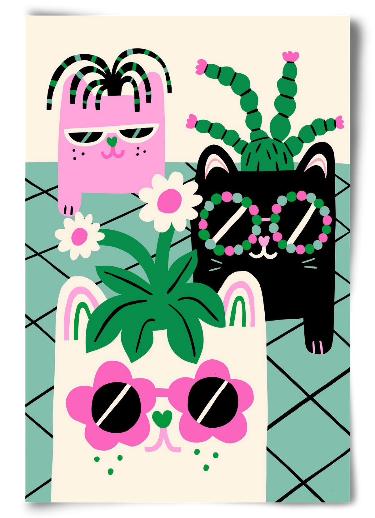 Cat Pots, 60x90 cm, Keret nélkül