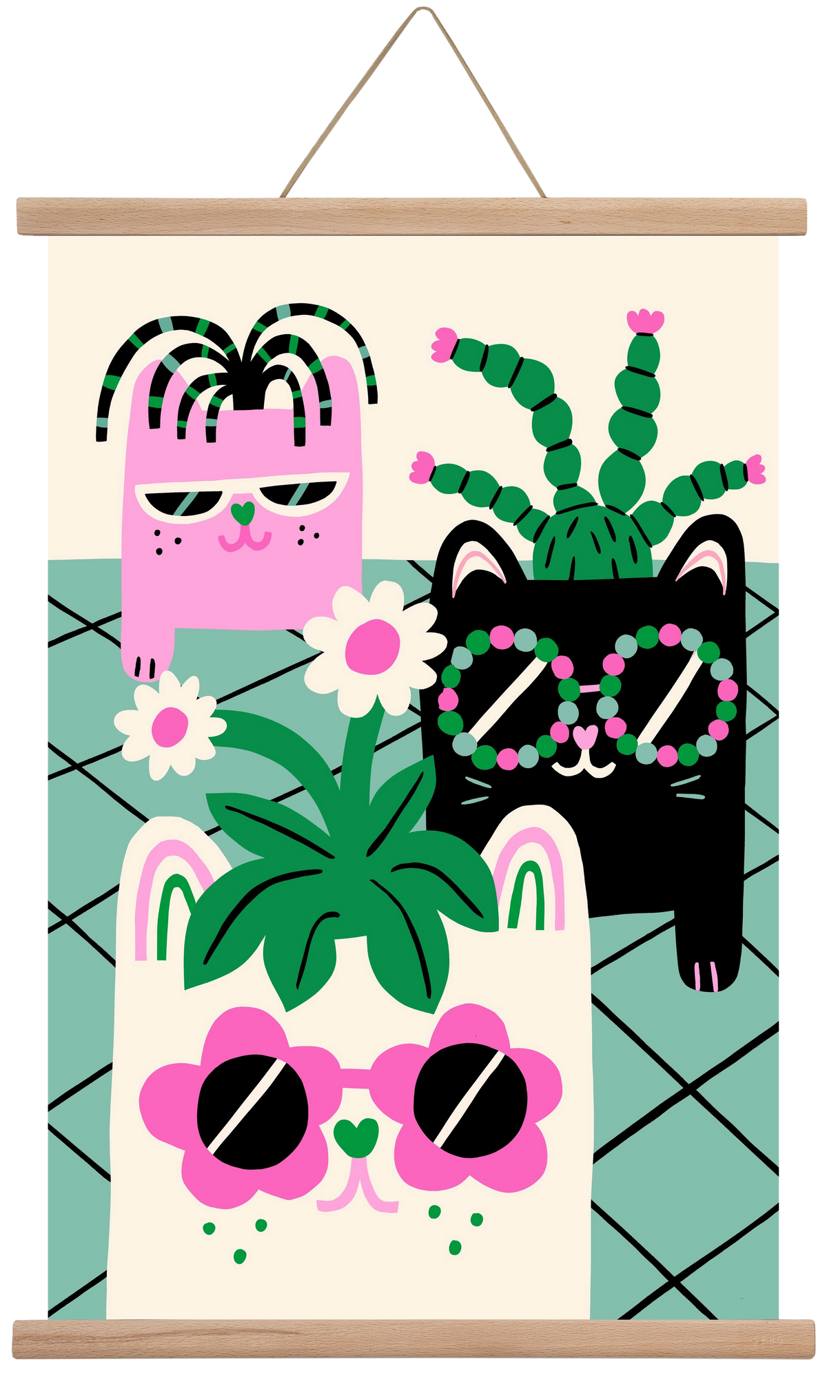 Cat Pots, 40x60 cm (40x60 cm), Tölgy akasztó