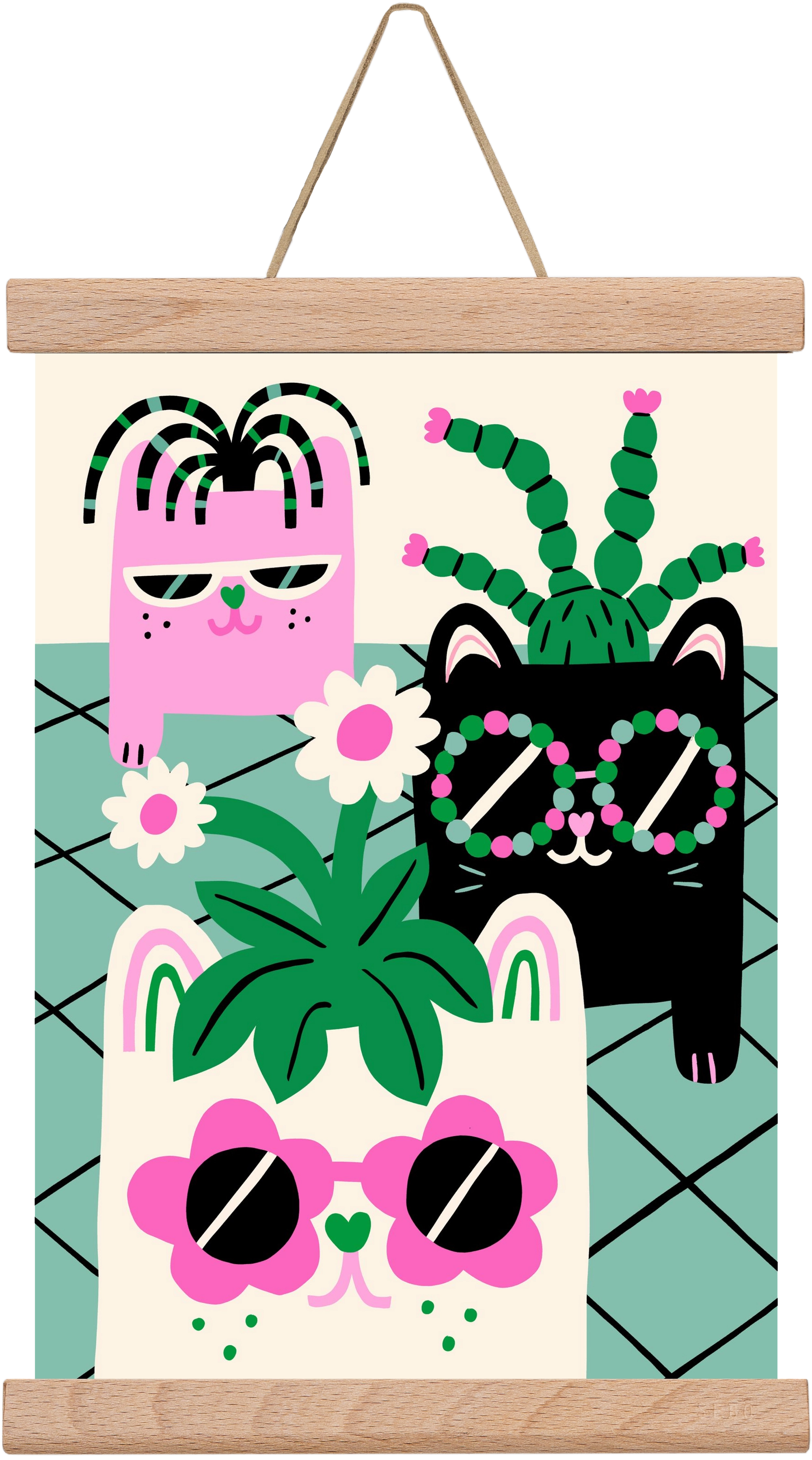 Cat Pots, 20x30 cm (20x30 cm), Tölgy akasztó