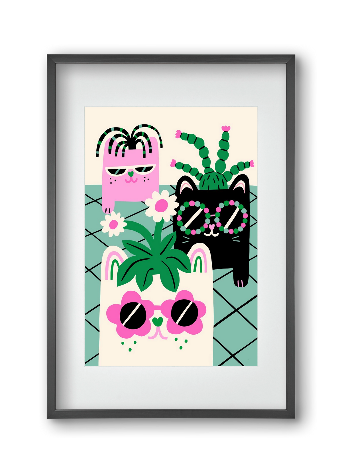 Cat Pots, 30x45 cm (20x30 cm), Fekete keret, paszpartuval