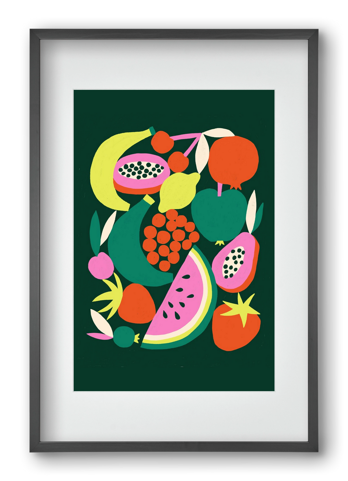 Fruits, 40x60 cm (30x45 cm), Fekete keret, paszpartuval