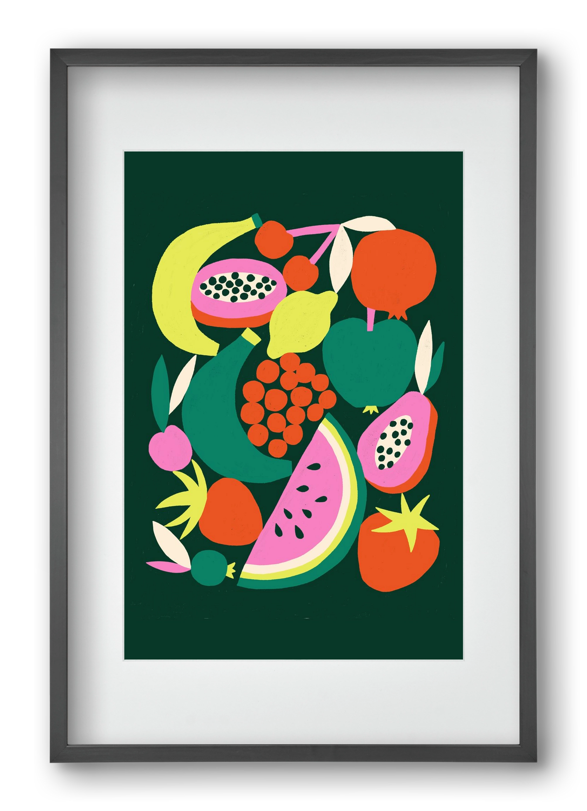 Fruits, 40x60 cm (30x45 cm), Fekete keret, paszpartuval