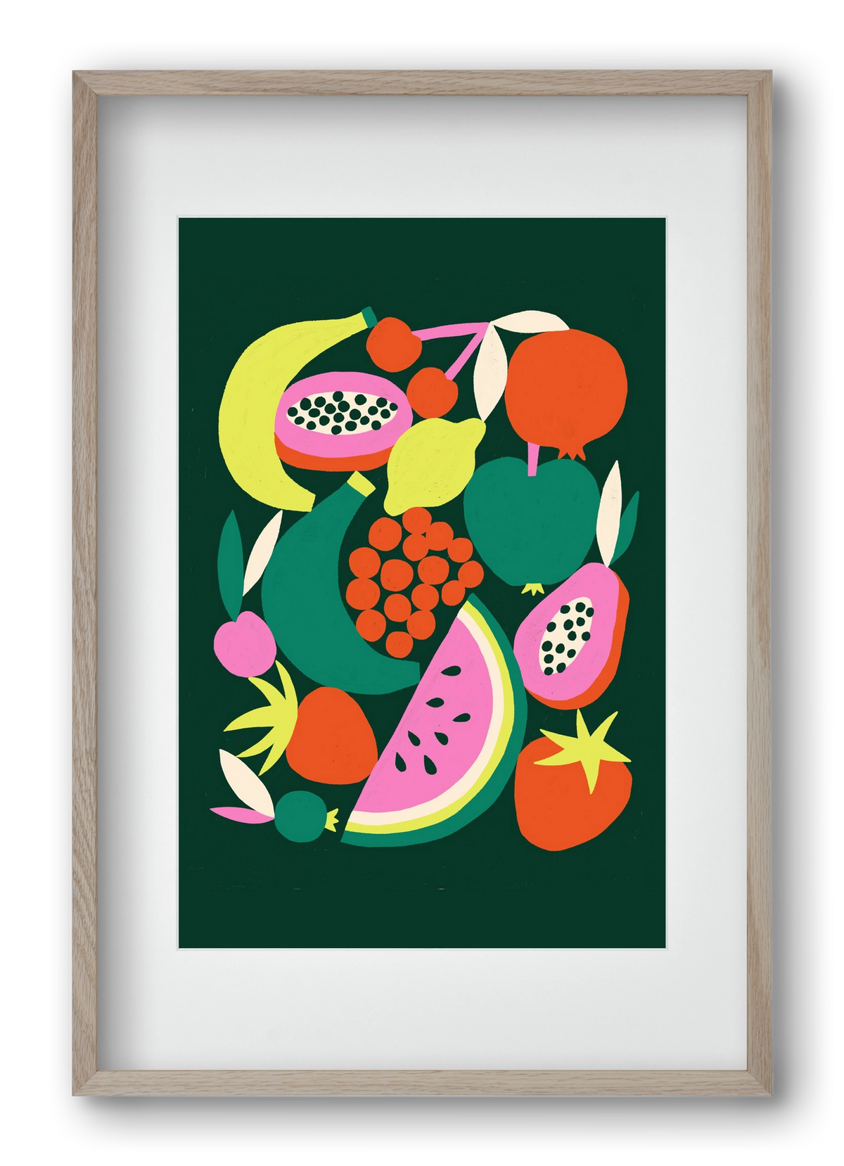 Fruits, 40x60 cm (30x45 cm), Tölgy keret, paszpartuval