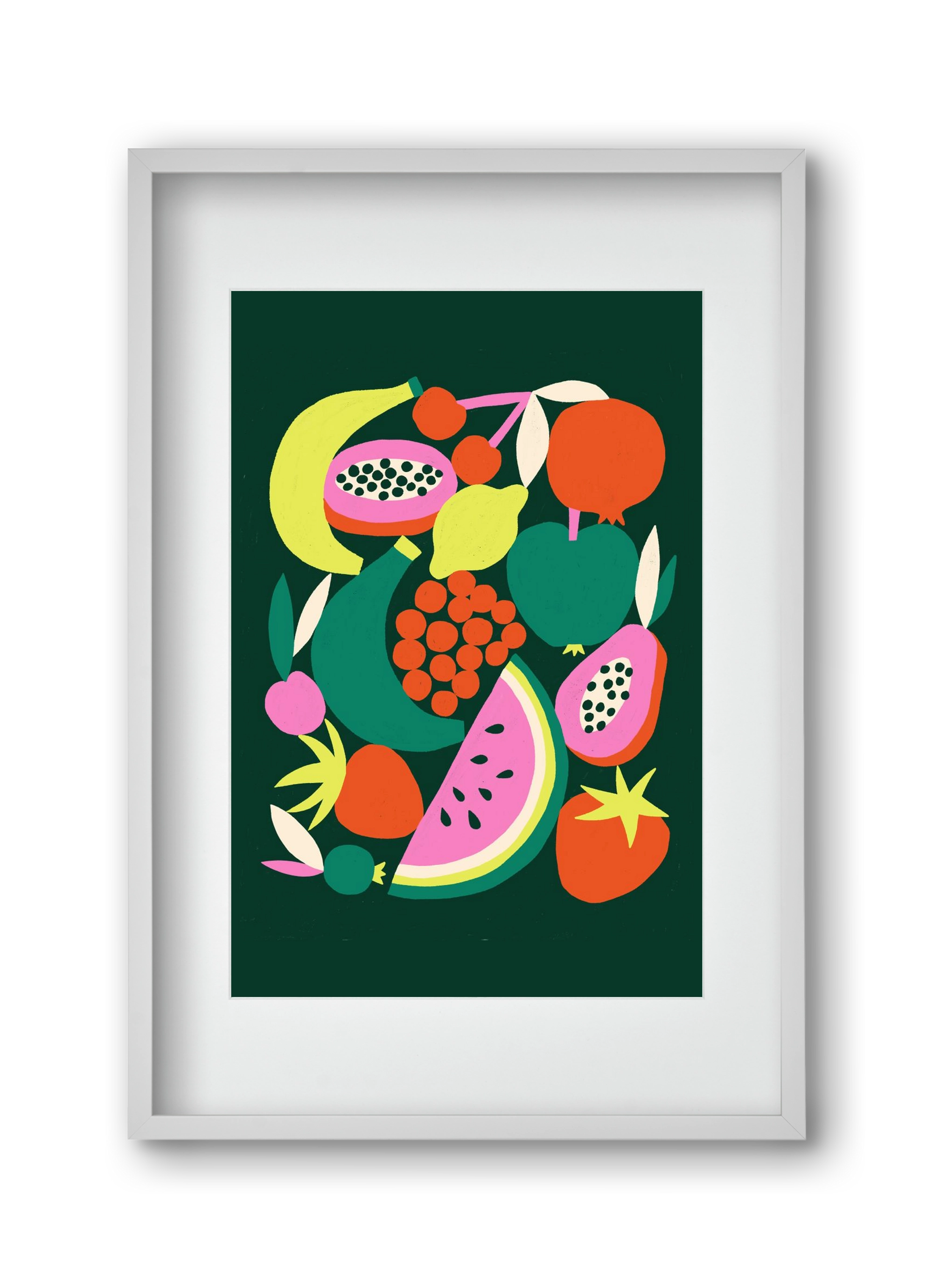 Fruits, 30x45 cm (20x30 cm), Fehér keret, paszpartuval