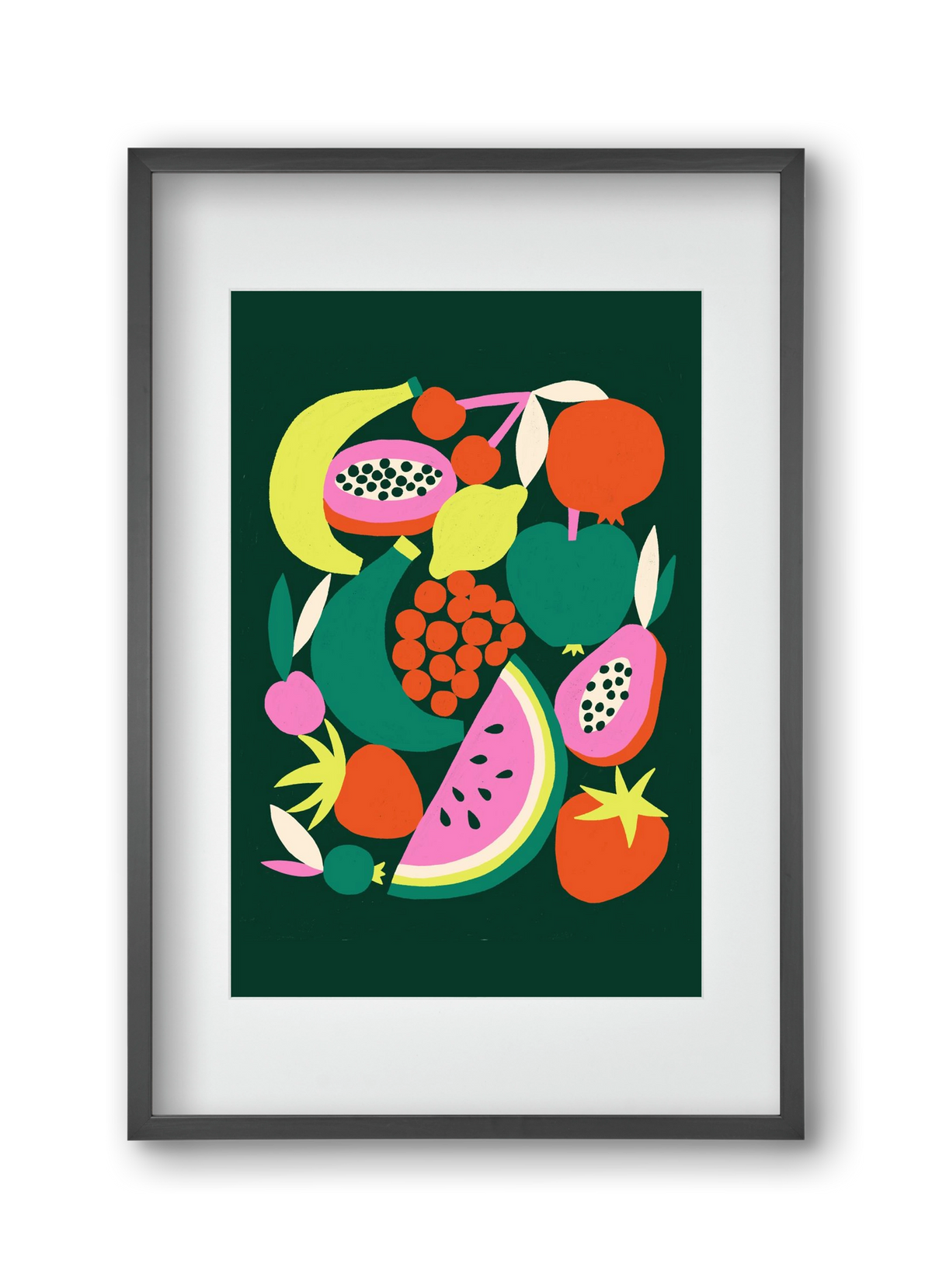 Fruits, 30x45 cm (20x30 cm), Fekete keret, paszpartuval