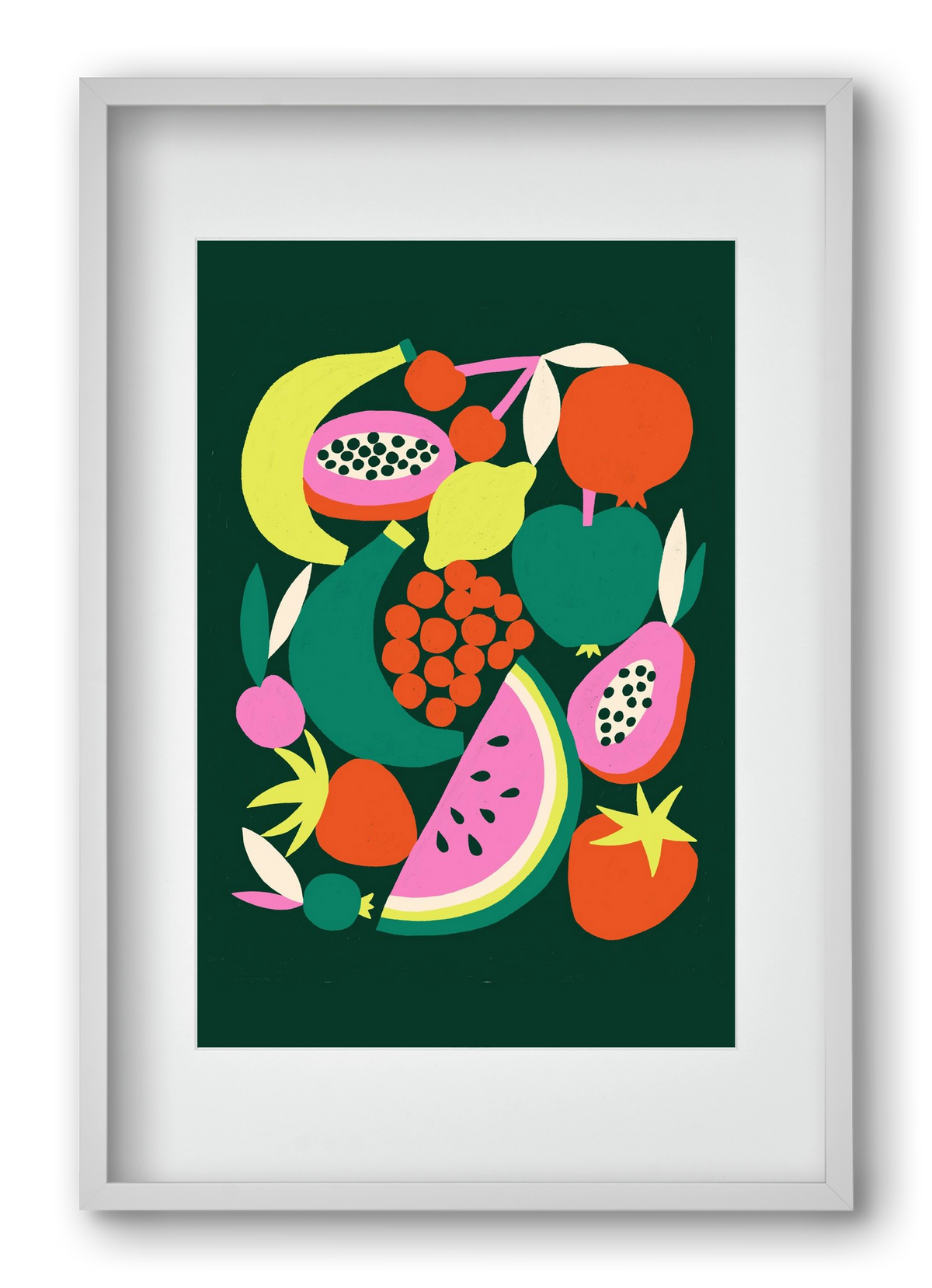 Fruits, 40x60 cm (30x45 cm), Fehér keret, paszpartuval