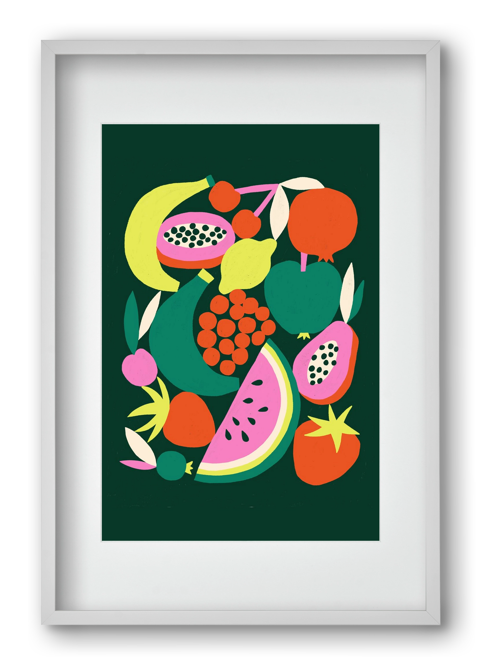 Fruits, 40x60 cm (30x45 cm), Fehér keret, paszpartuval