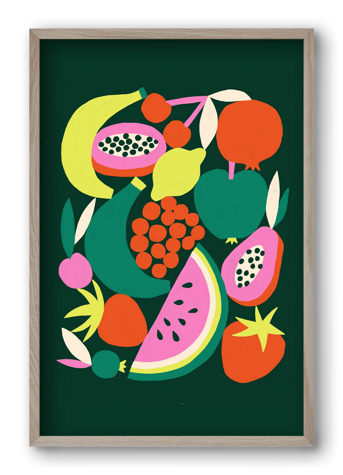 Fruits, 40x60 cm (40x60 cm), Tölgy keret