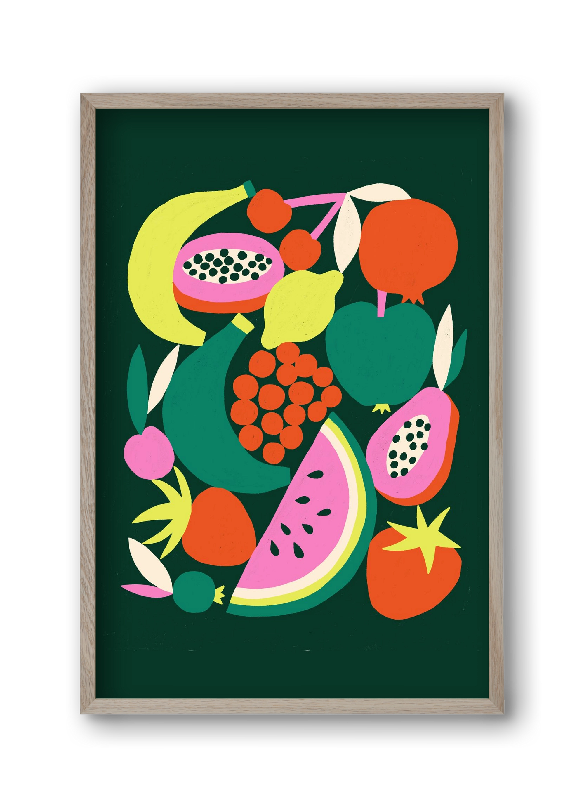 Fruits, 30x45 cm (30x45 cm), Tölgy keret