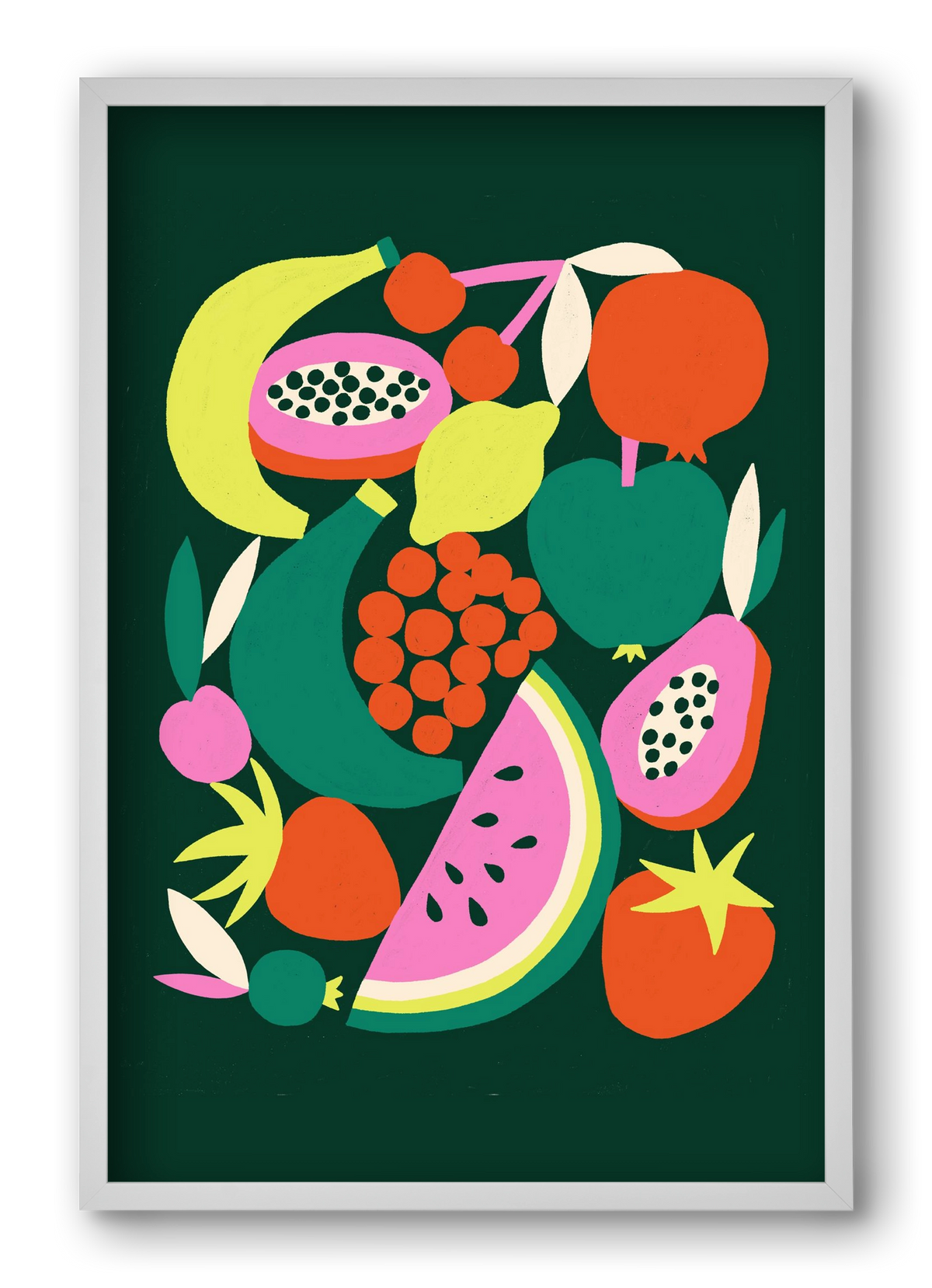 Fruits, 40x60 cm (40x60 cm), Fehér keret