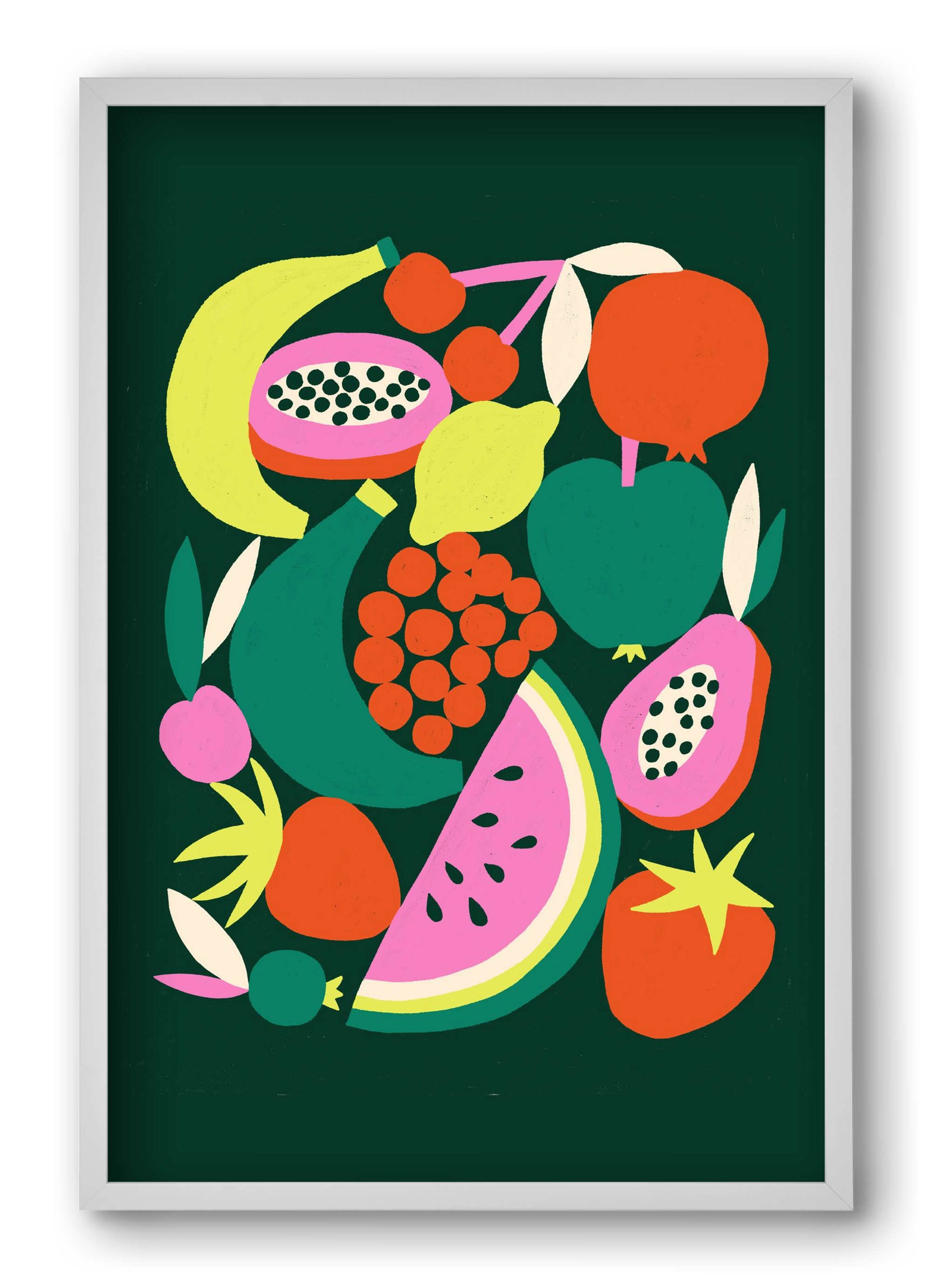 Fruits, 40x60 cm (40x60 cm), Fehér keret