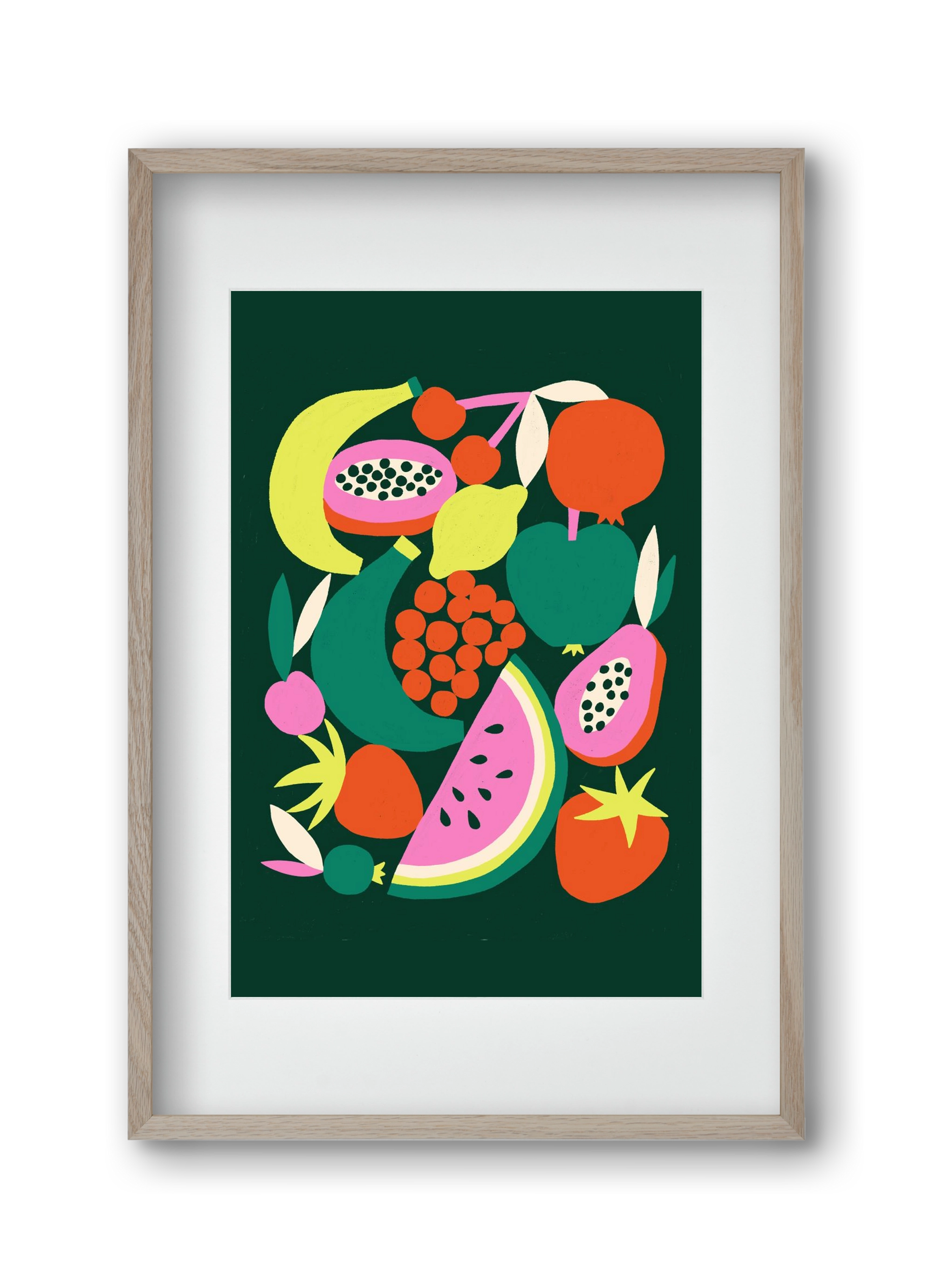 Fruits, 30x45 cm (20x30 cm), Tölgy keret, paszpartuval