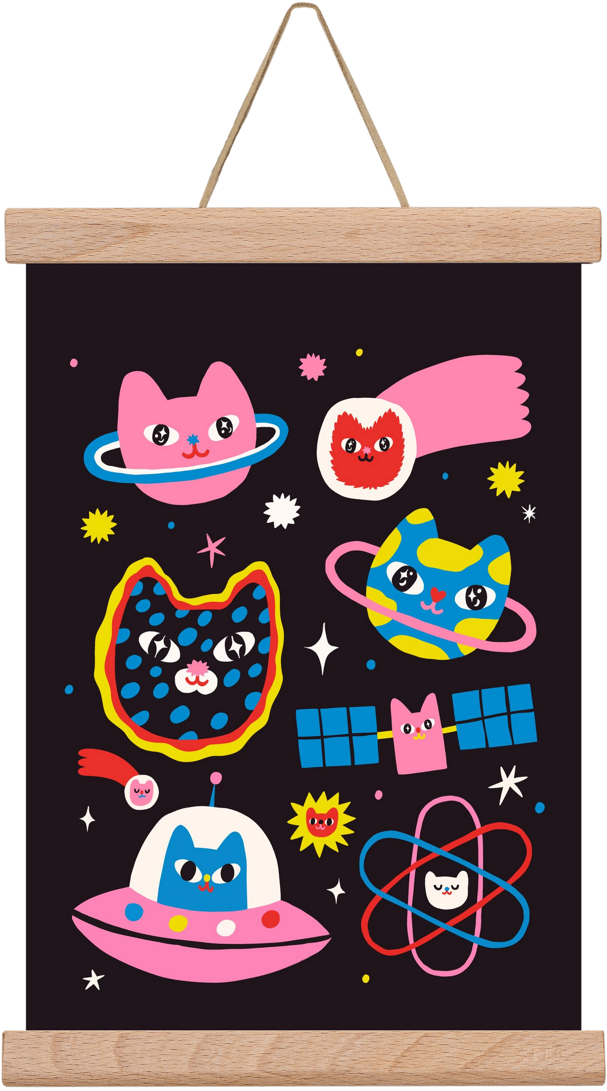 Cat Space, 20x30 cm (20x30 cm), Tölgy akasztó