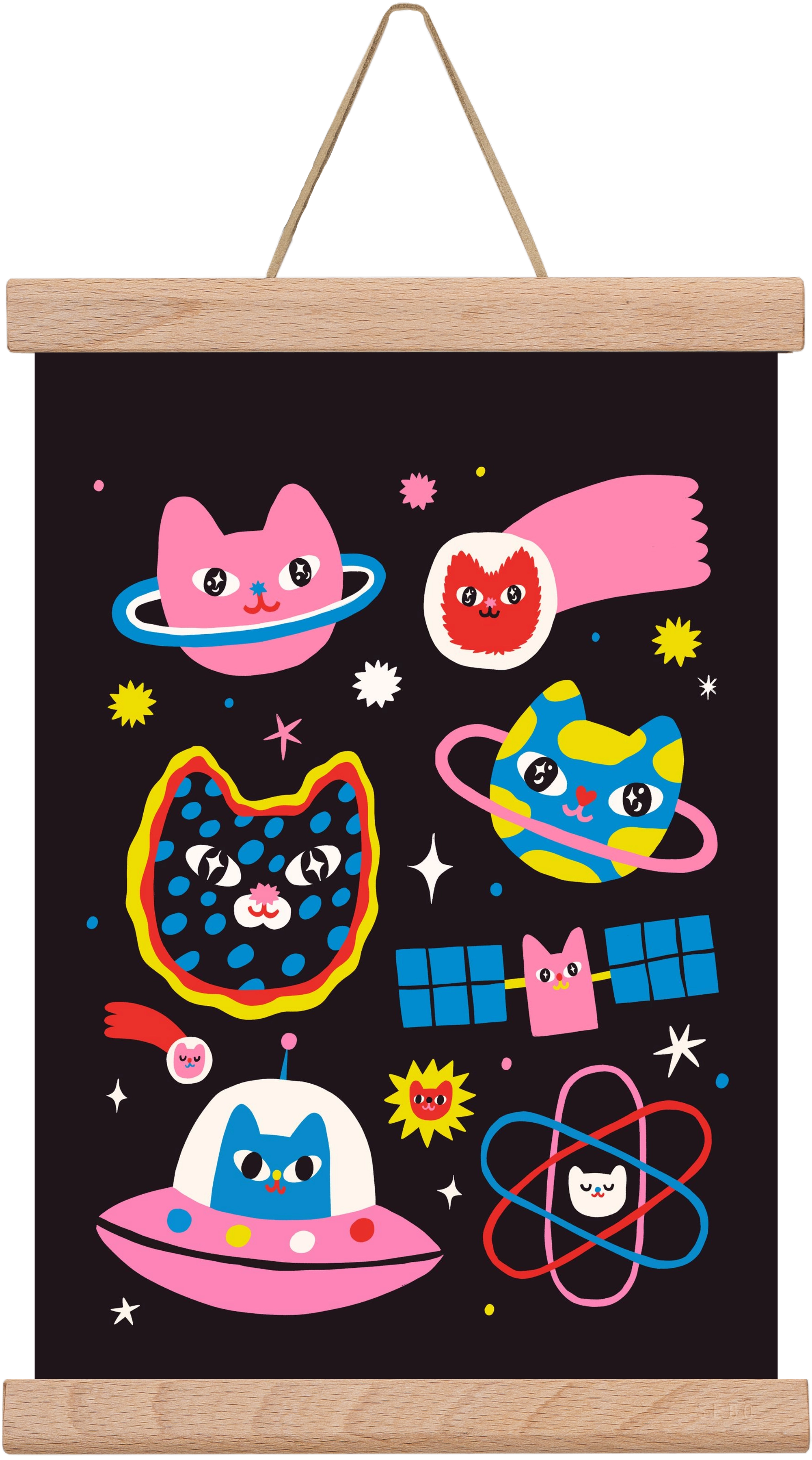 Cat Space, 20x30 cm (20x30 cm), Tölgy akasztó