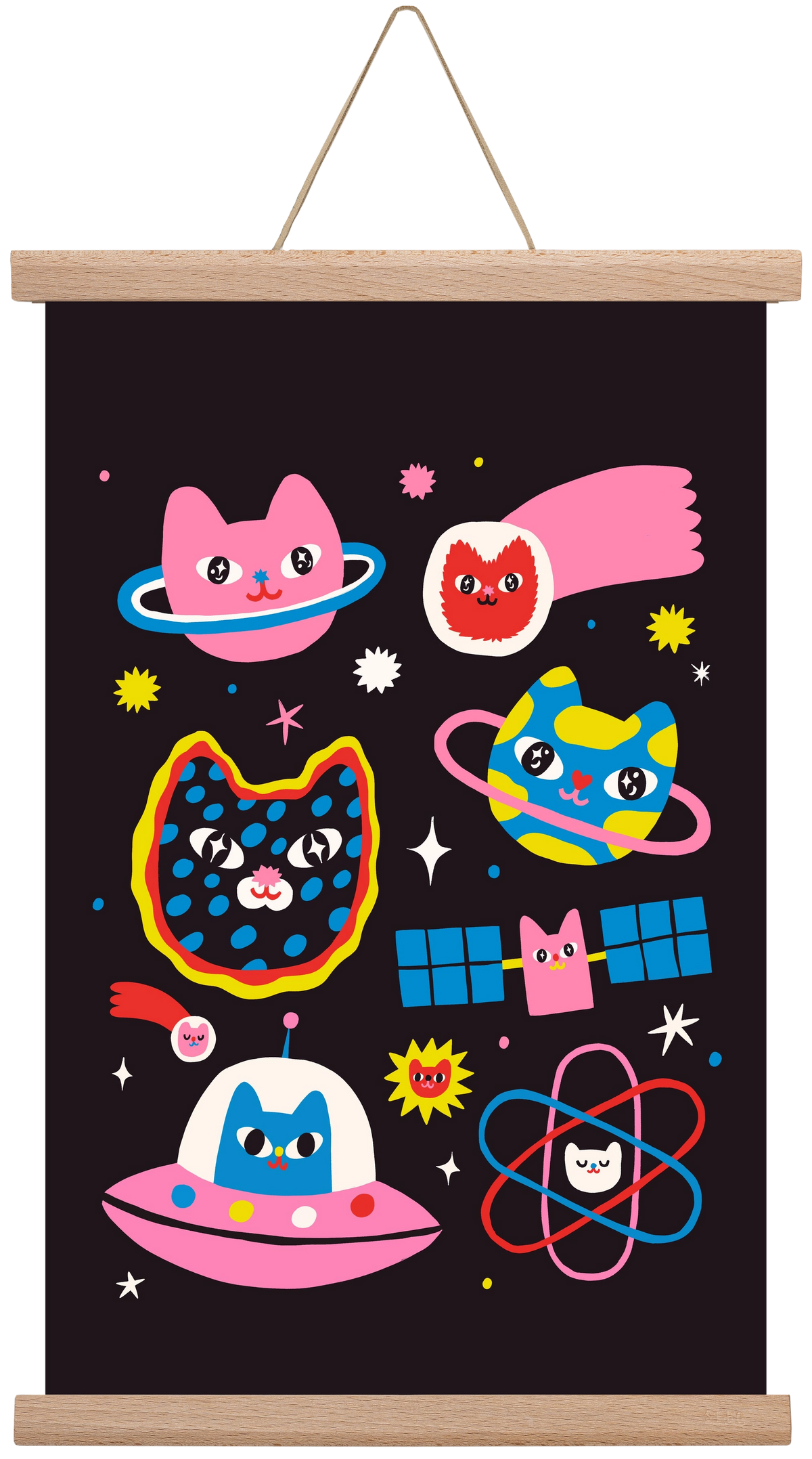 Cat Space, 30x45 cm (30x45 cm), Tölgy akasztó