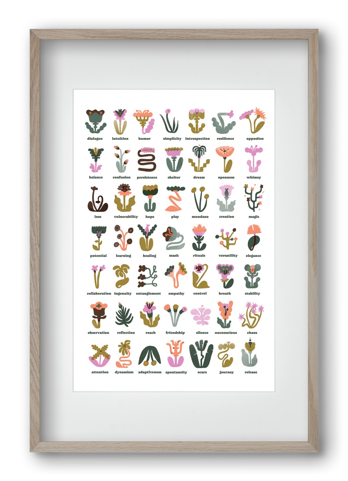 Beyond Bloom, 40x60 cm (30x45 cm), Tölgy keret, paszpartuval