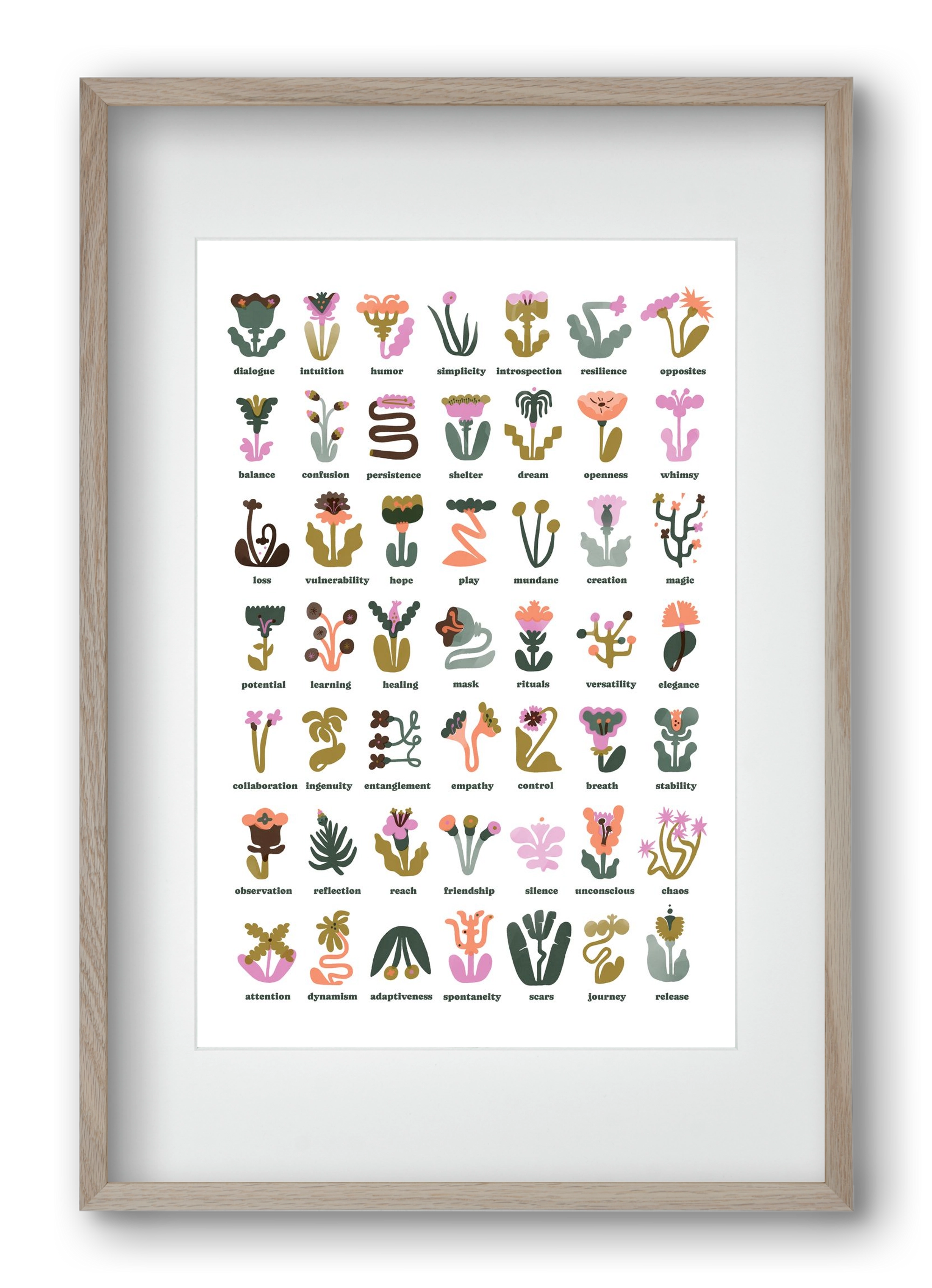 Beyond Bloom, 40x60 cm (30x45 cm), Tölgy keret, paszpartuval