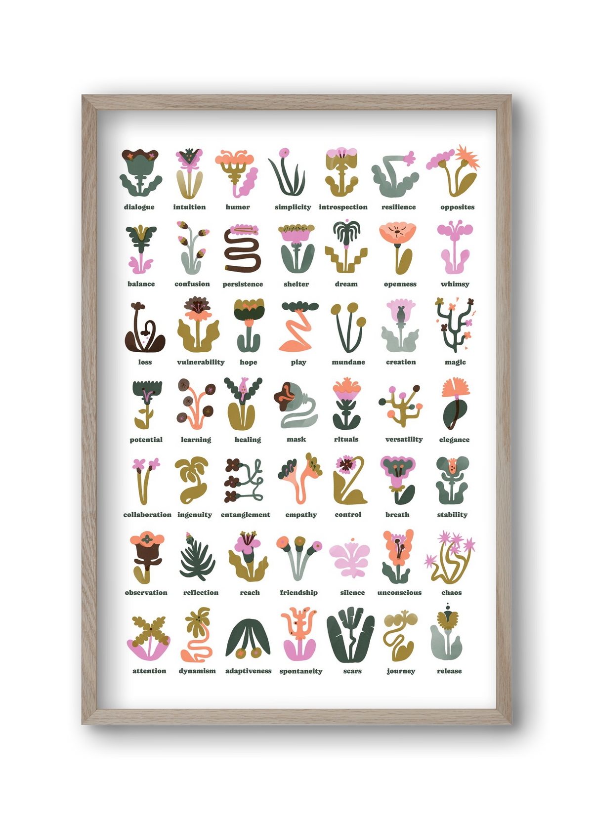 Beyond Bloom, 30x45 cm (30x45 cm), Tölgy keret