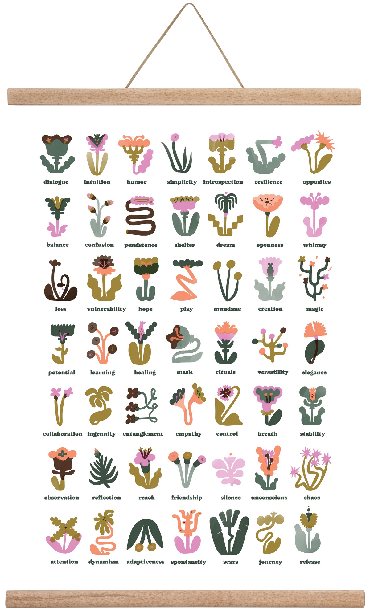 Beyond Bloom, 40x60 cm (40x60 cm), Tölgy akasztó