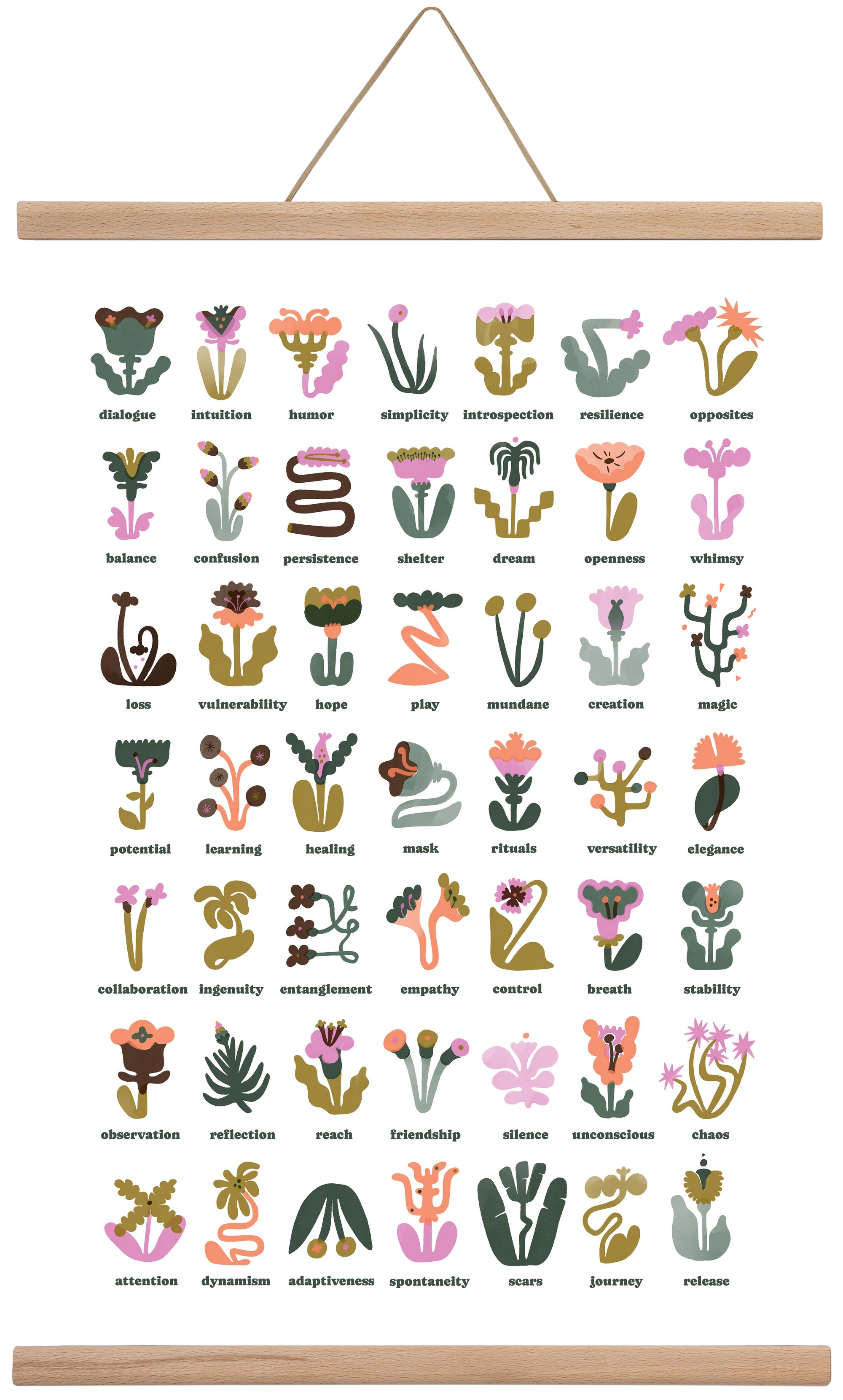 Beyond Bloom, 40x60 cm (40x60 cm), Tölgy akasztó