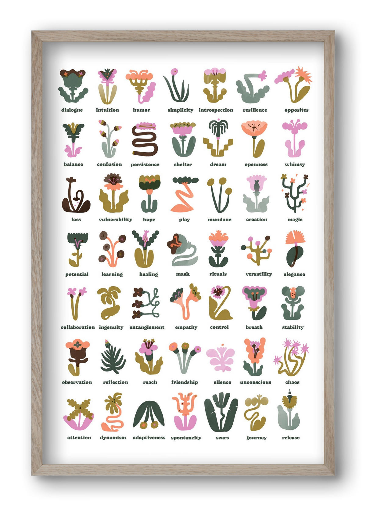 Beyond Bloom, 40x60 cm (40x60 cm), Tölgy keret