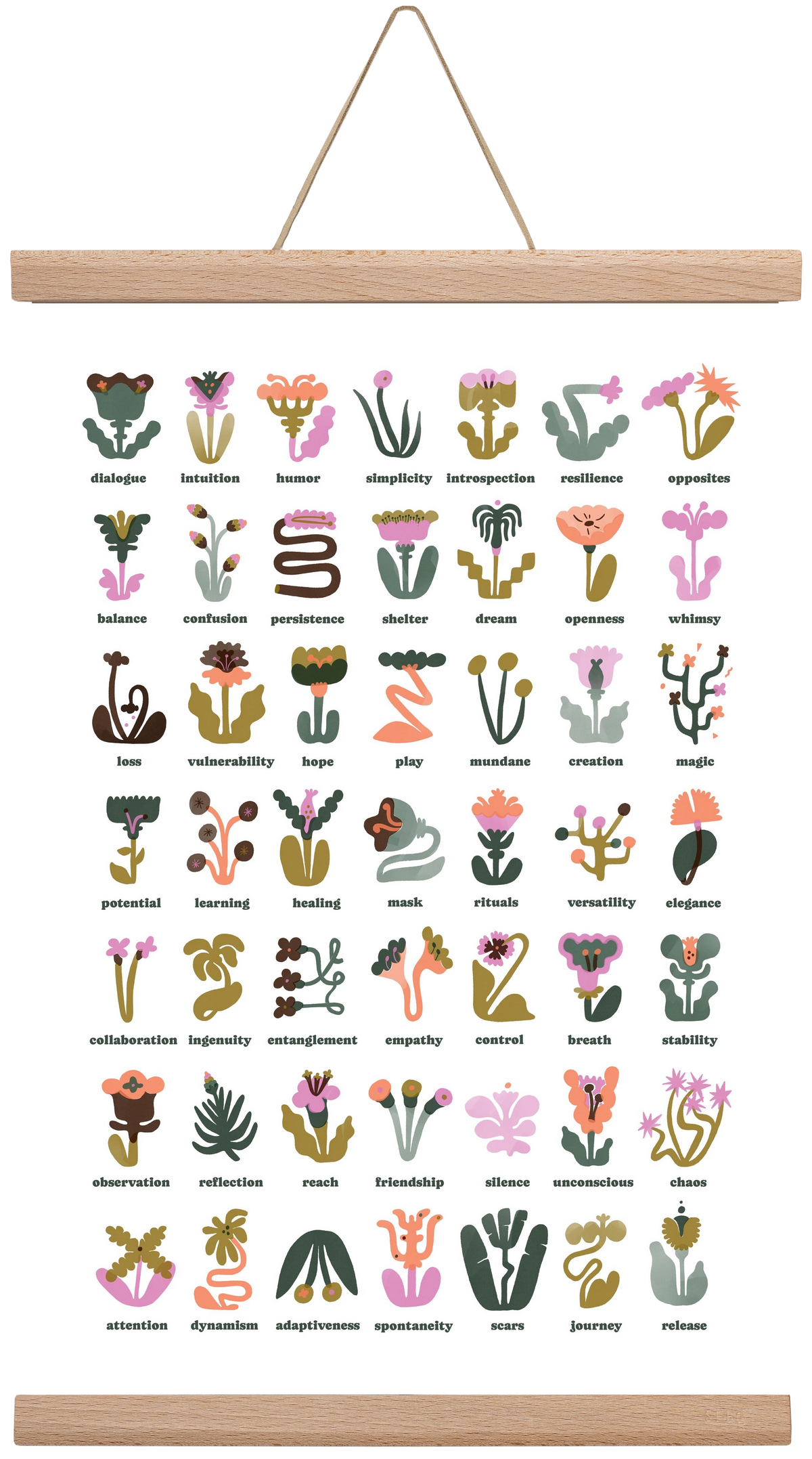 Beyond Bloom, 30x45 cm (30x45 cm), Tölgy akasztó