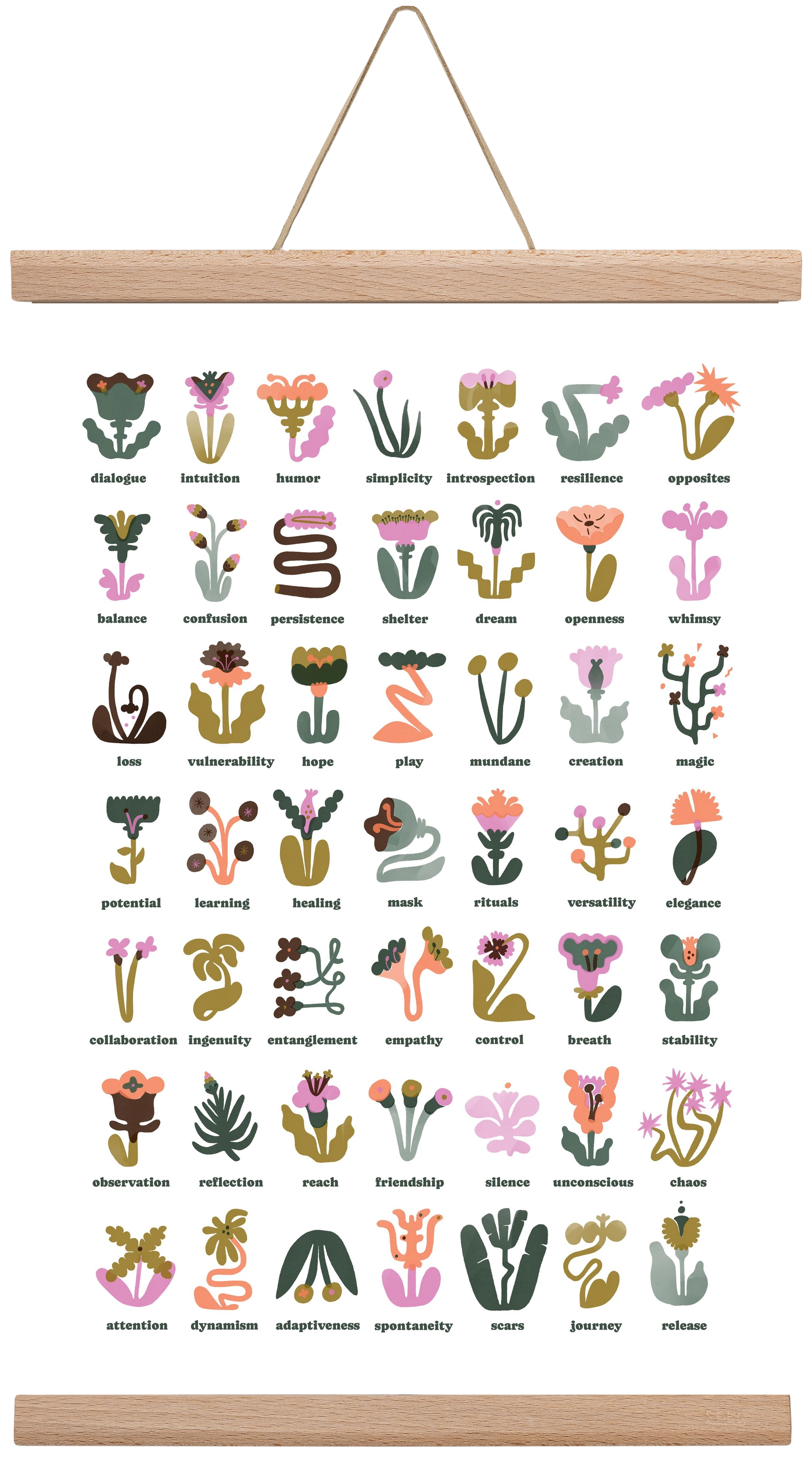 Beyond Bloom, 30x45 cm (30x45 cm), Tölgy akasztó